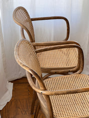 1950s Thonet No. 811 Prague Arm Chairs by Josef Hoffman