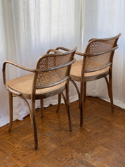 1950s Thonet No. 811 Prague Arm Chairs by Josef Hoffman