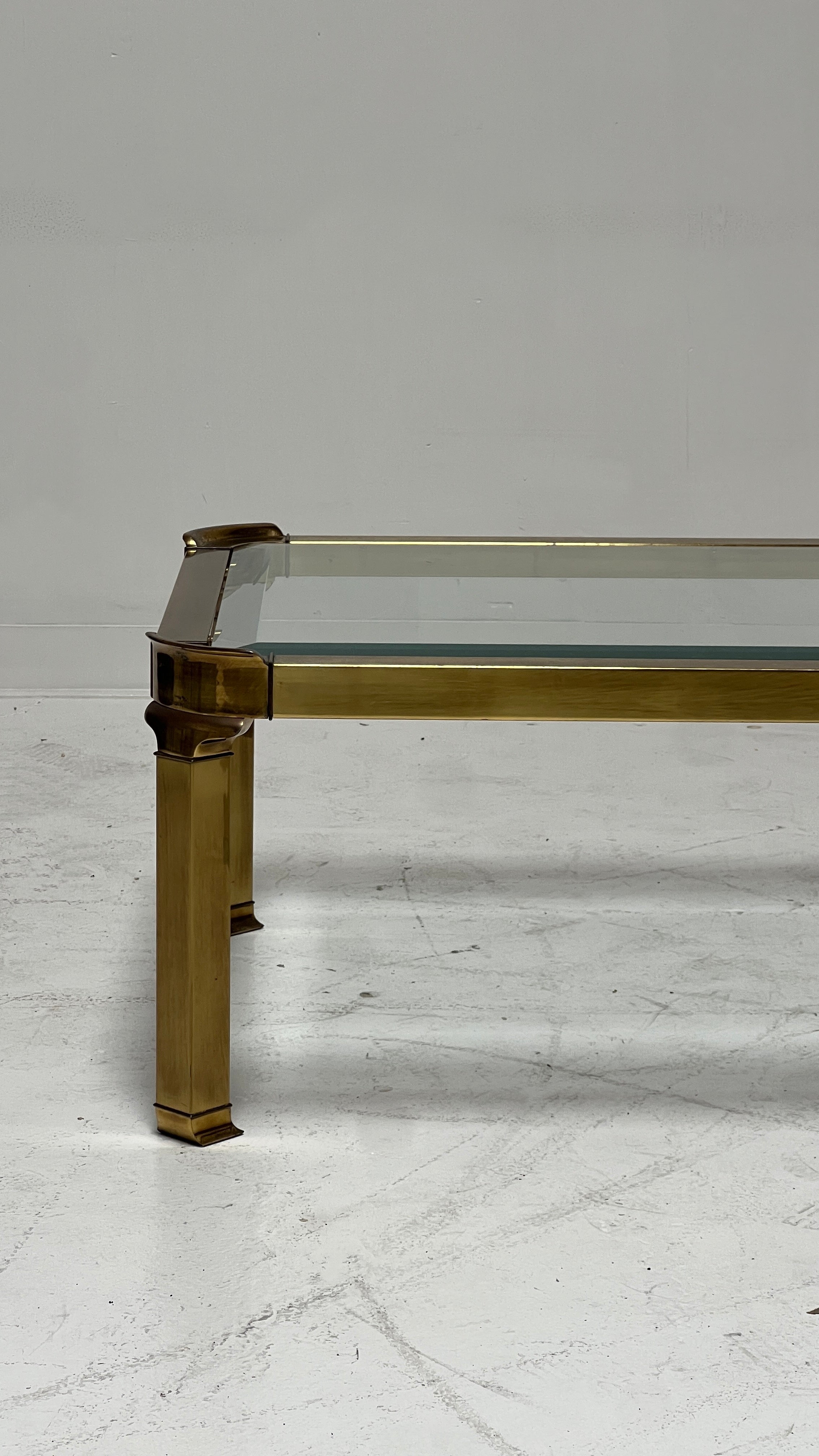 1970s Mid Century Brass Coffee Table