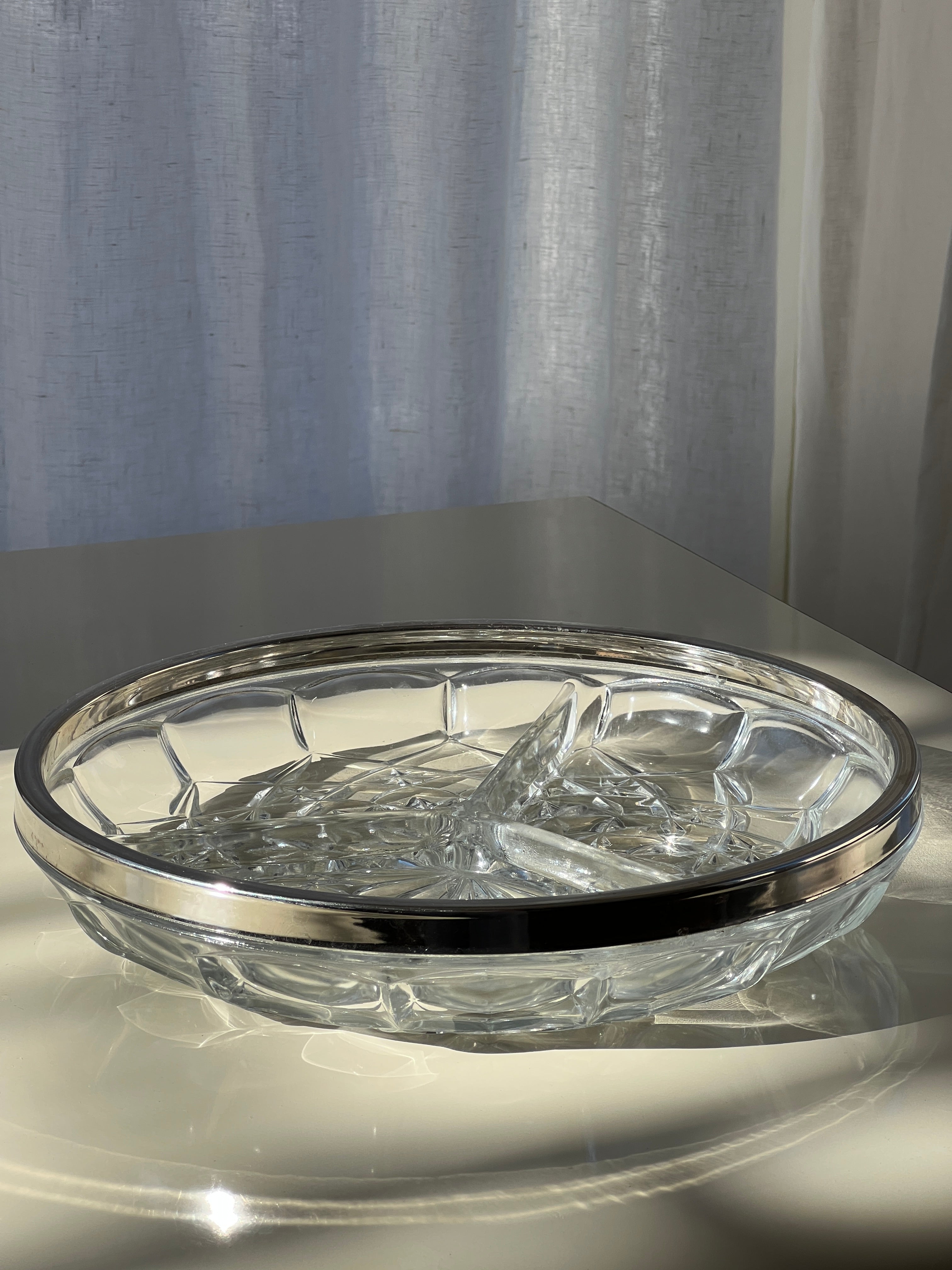 Chrome Glass Serving Tray