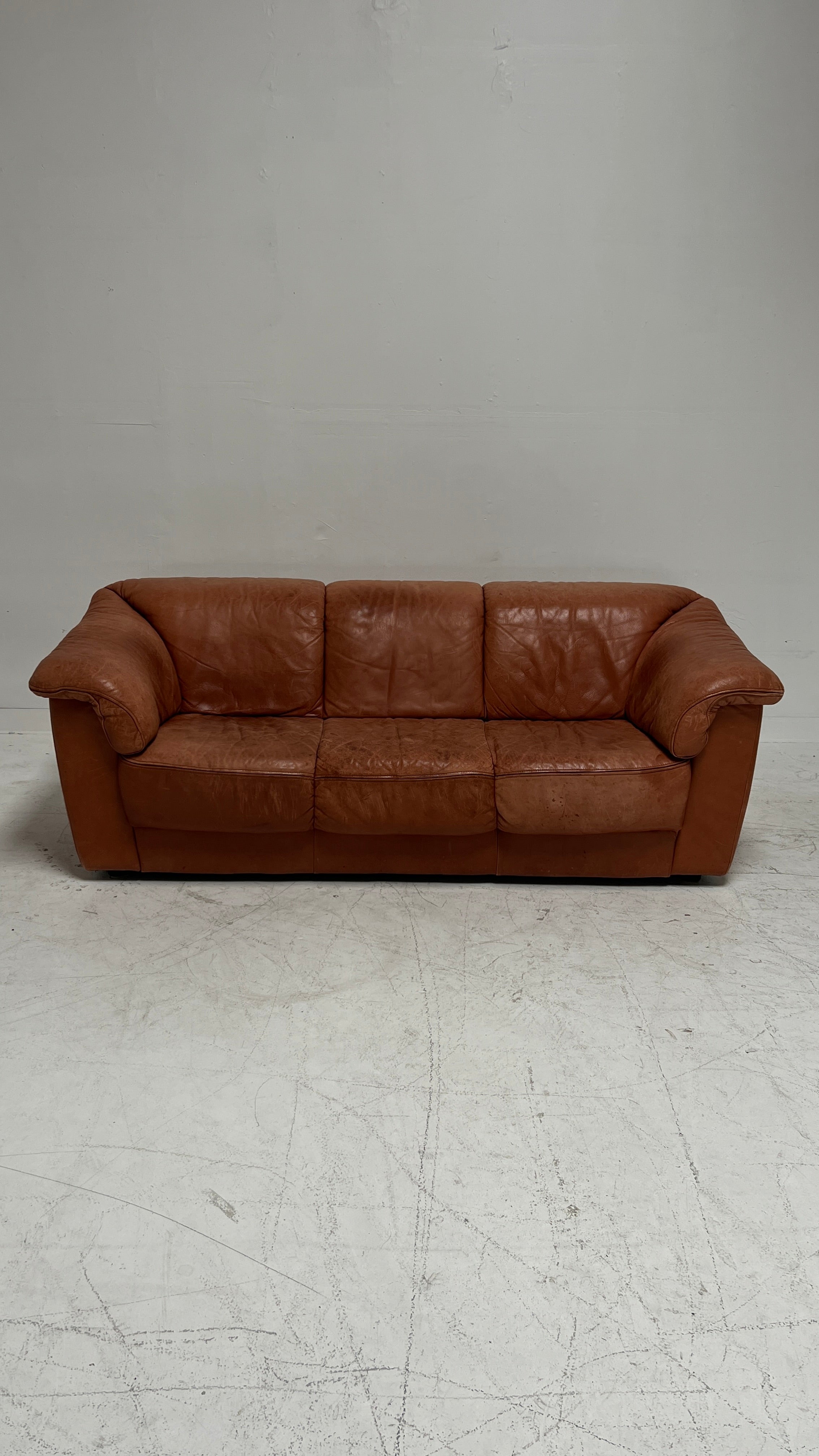 1970s Italian Leather Sofa by Natuzzi