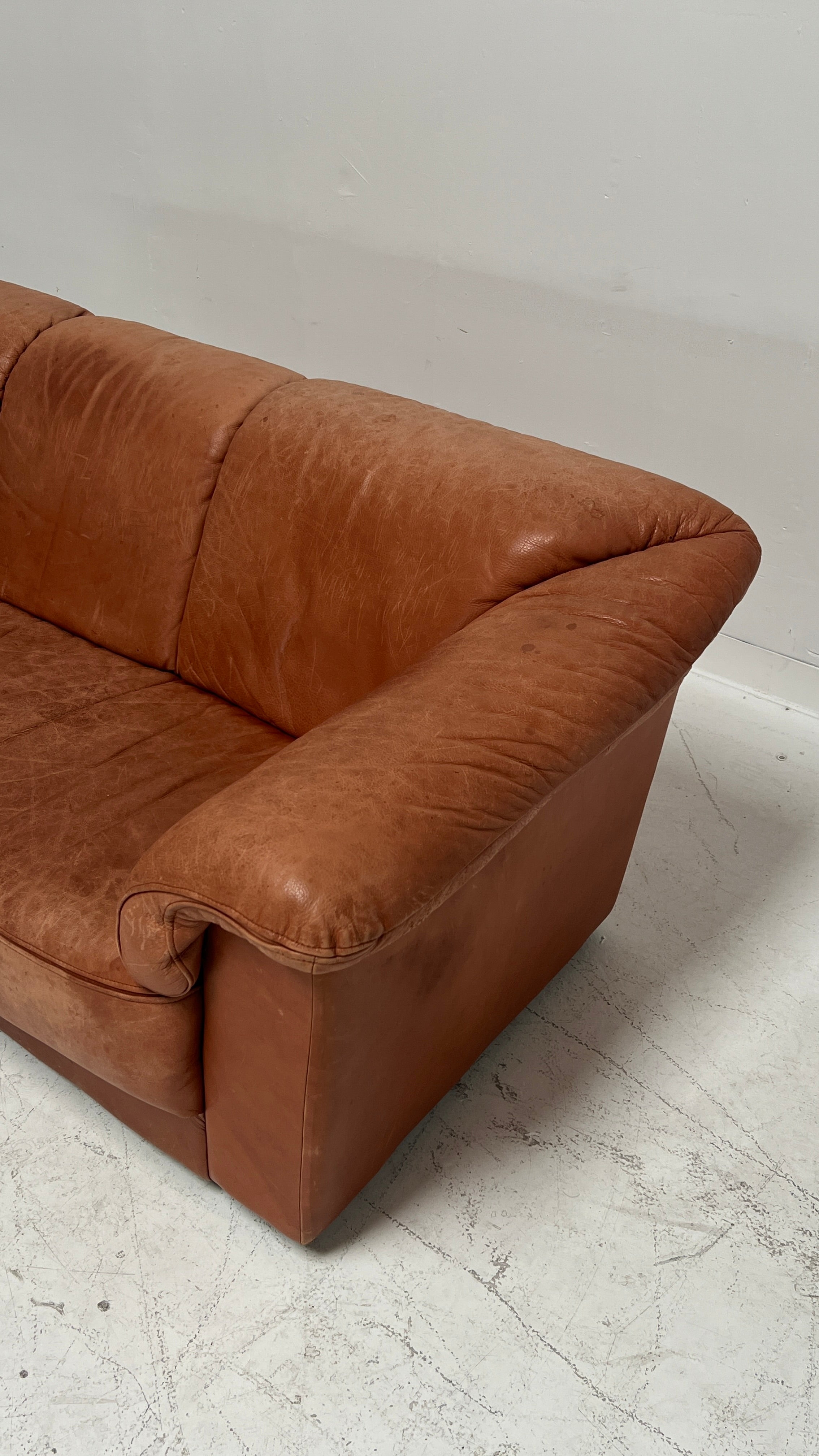 1970s Italian Leather Sofa by Natuzzi