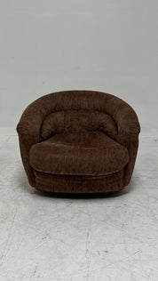 1970s Brown Swivel Barrel Chair