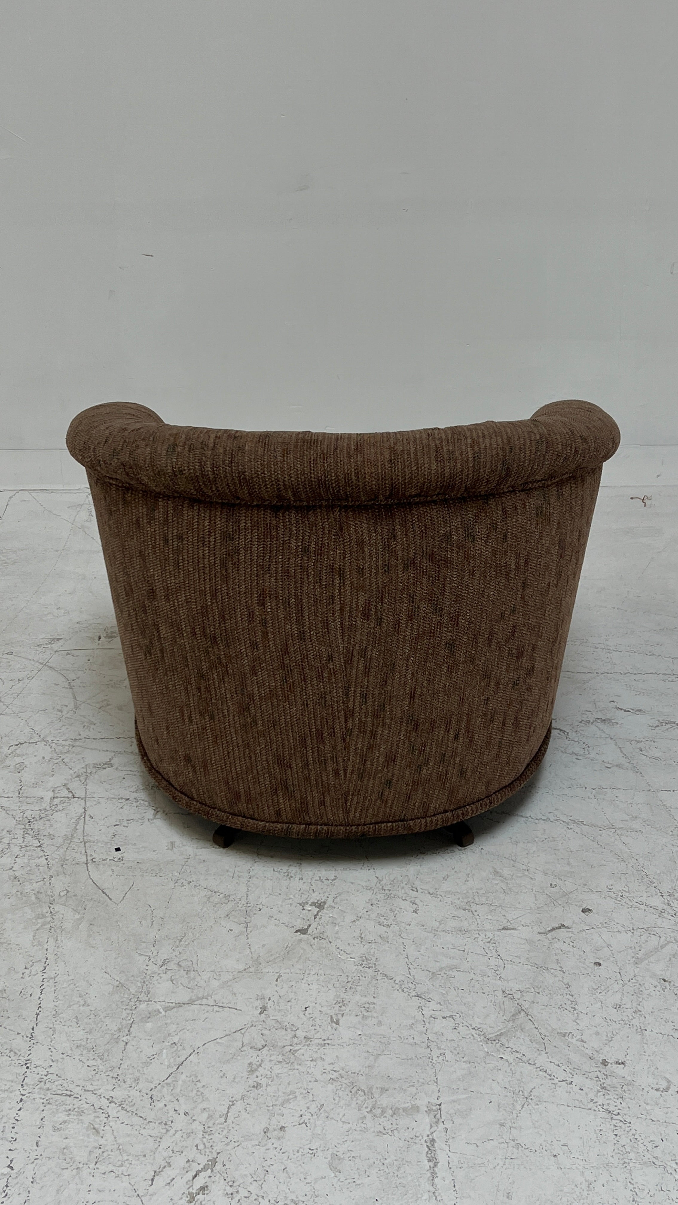 1970s Brown Swivel Barrel Chair