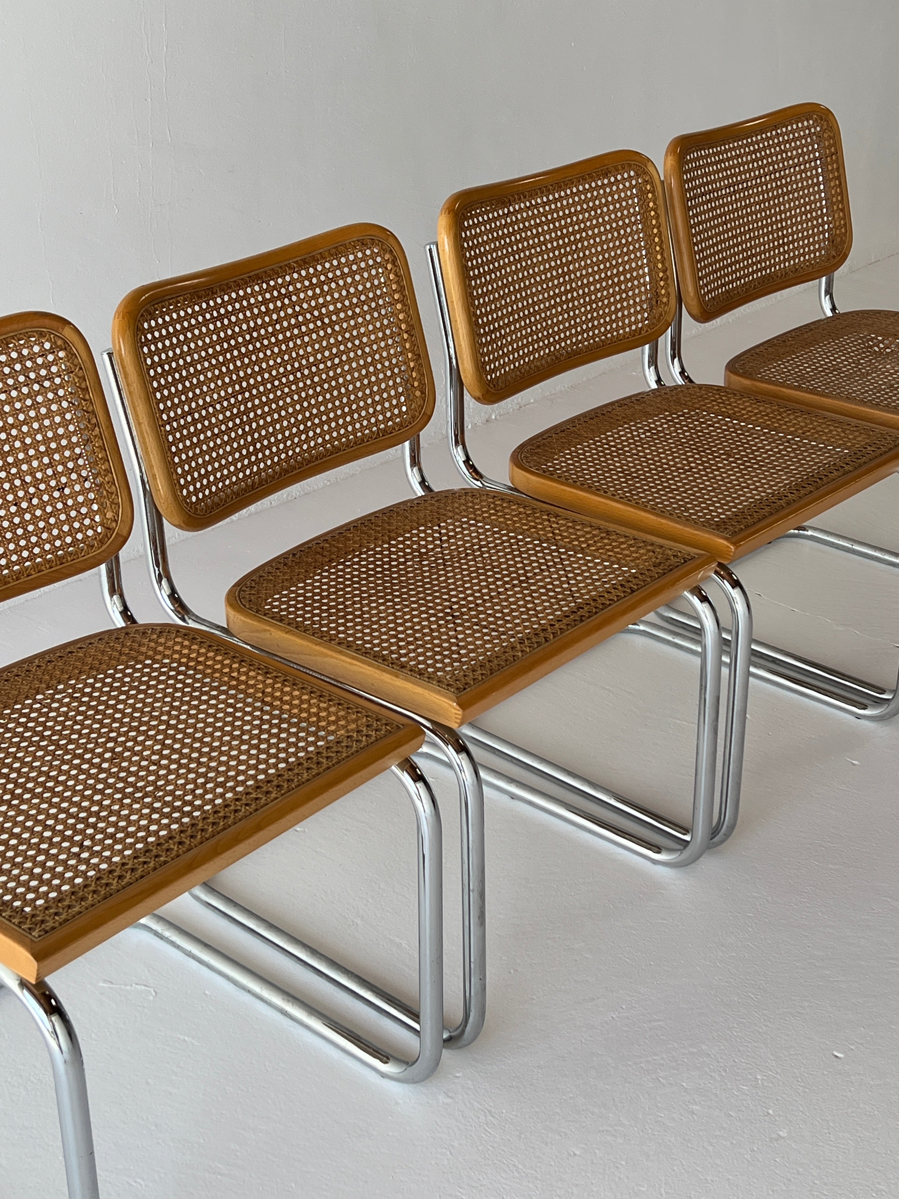 1970s Italian Cesca Chairs by Marcel Breuer for Cidue, Italy