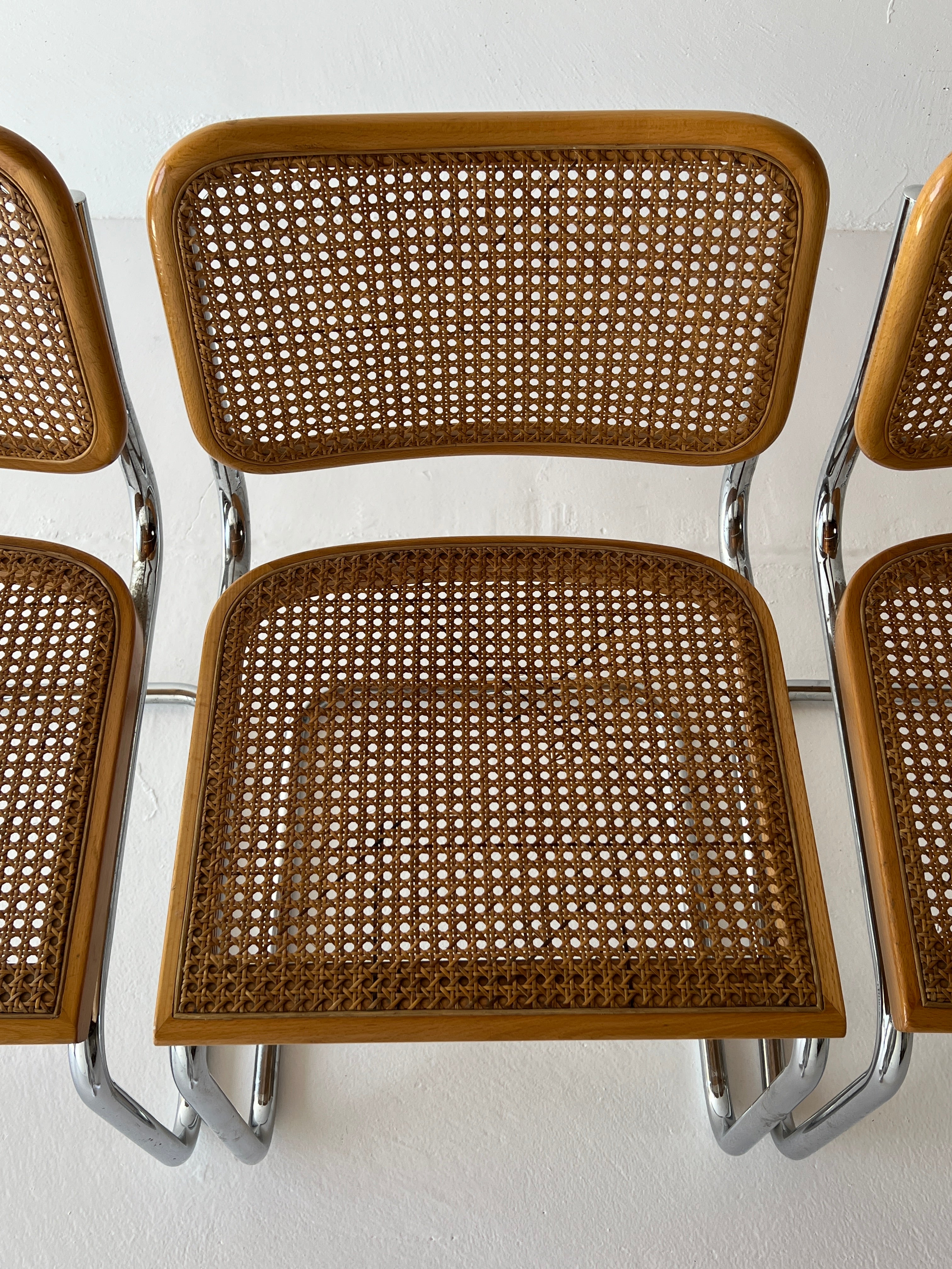 1970s Italian Cesca Chairs by Marcel Breuer for Cidue, Italy