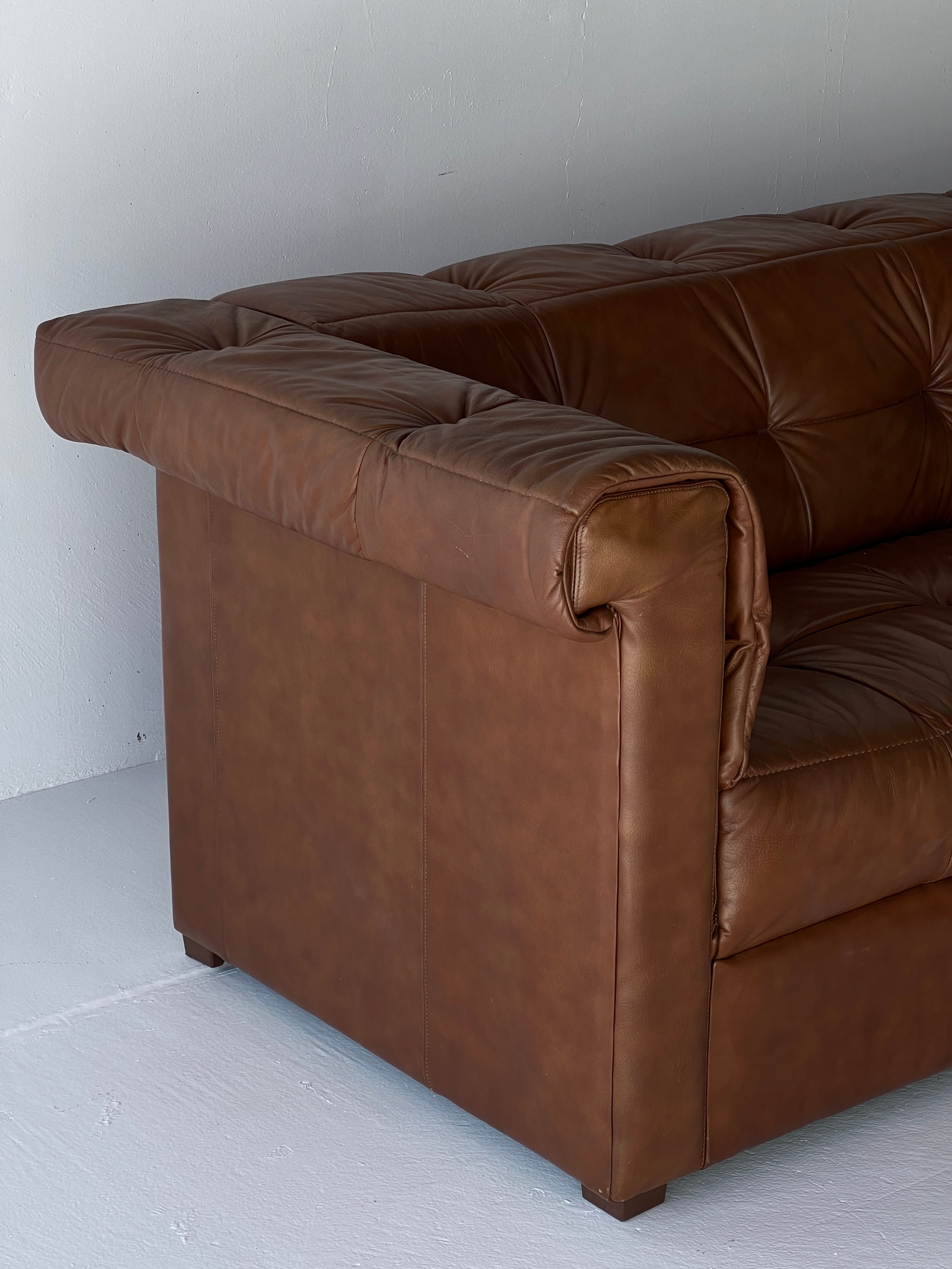 Cognac Leather Sofa