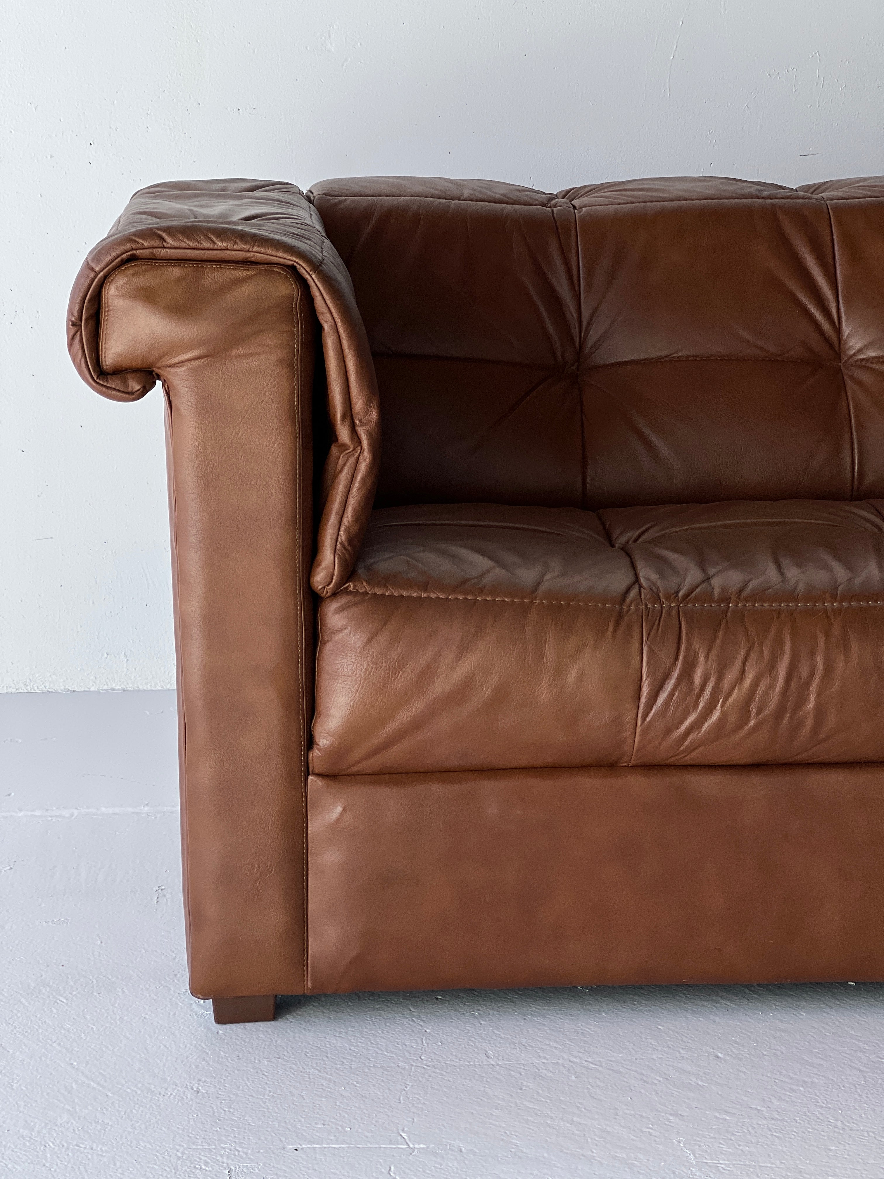 Cognac Leather Sofa