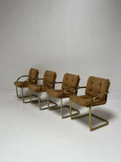 1970s Brass Sling Chairs