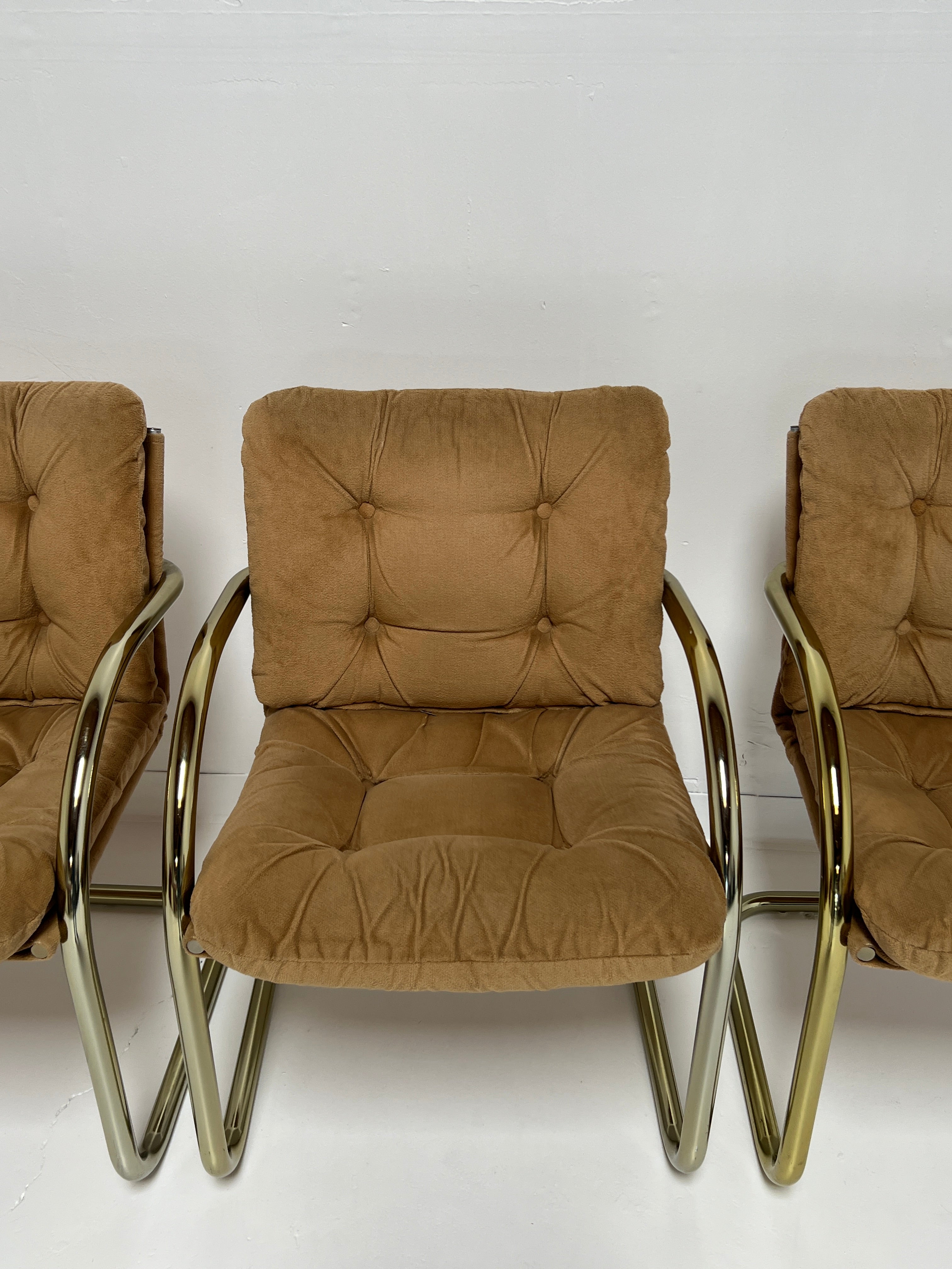 1970s Brass Sling Chairs