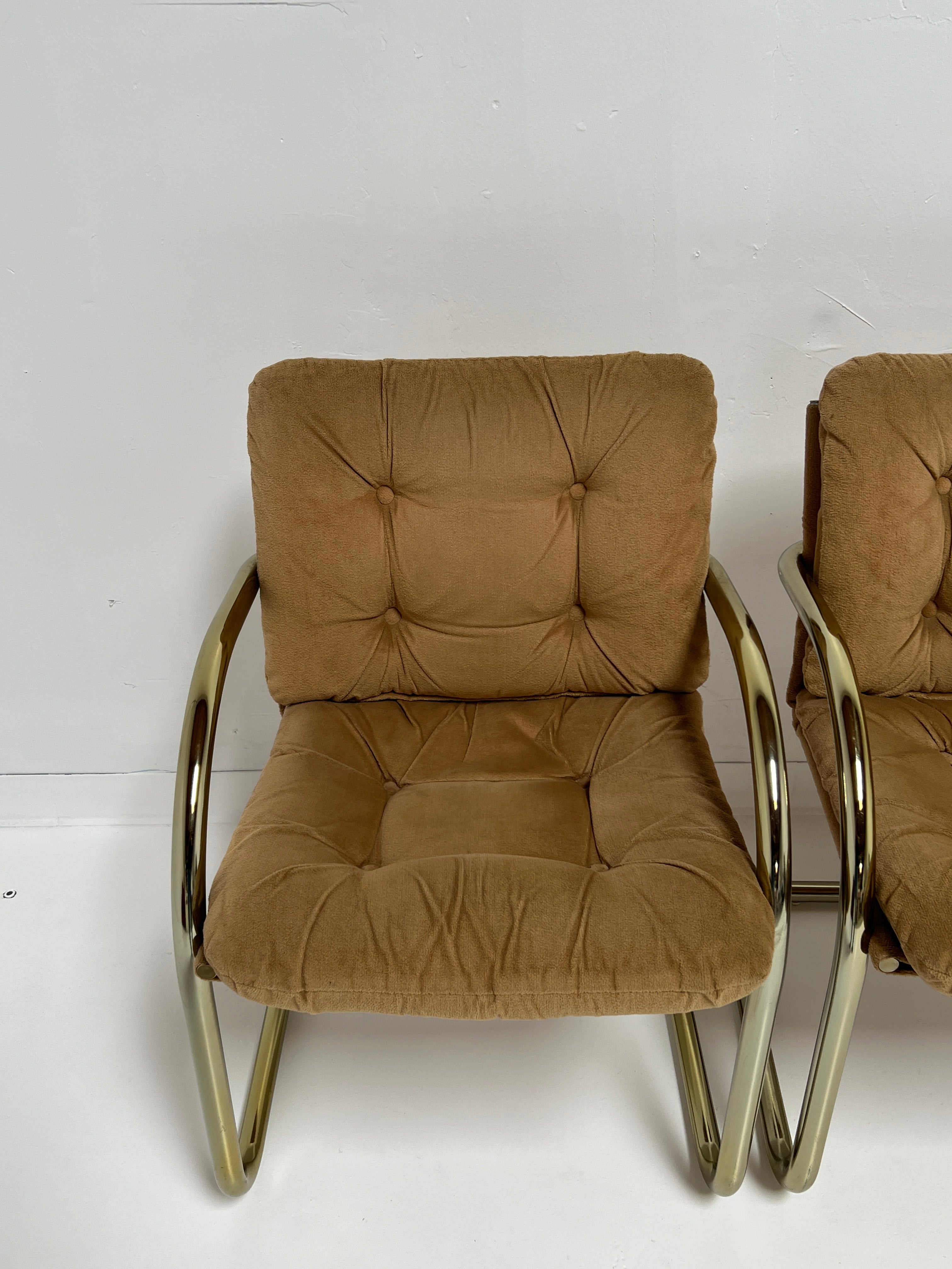 1970s Brass Sling Chairs