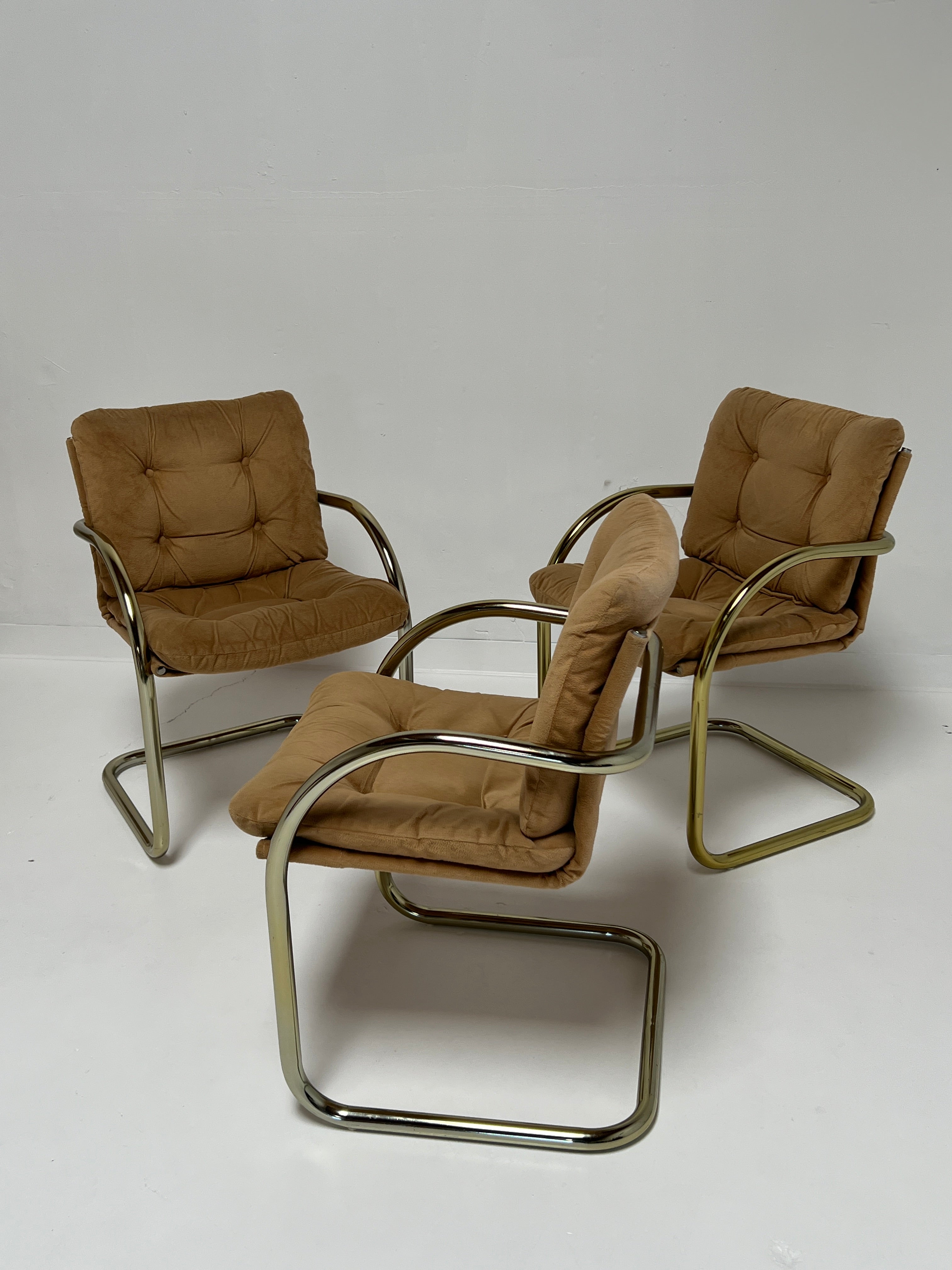 1970s Brass Sling Chairs