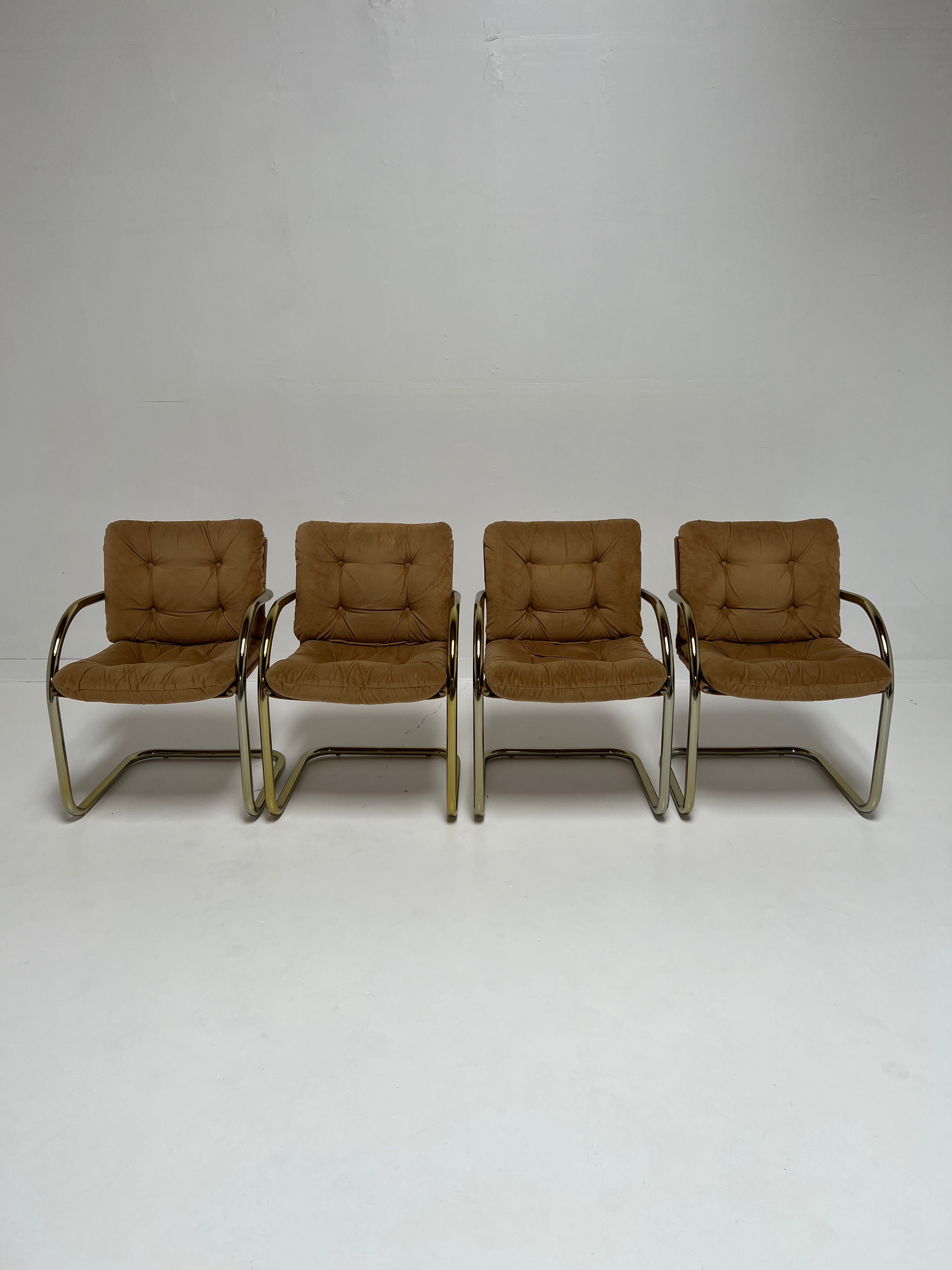 1970s Brass Sling Chairs