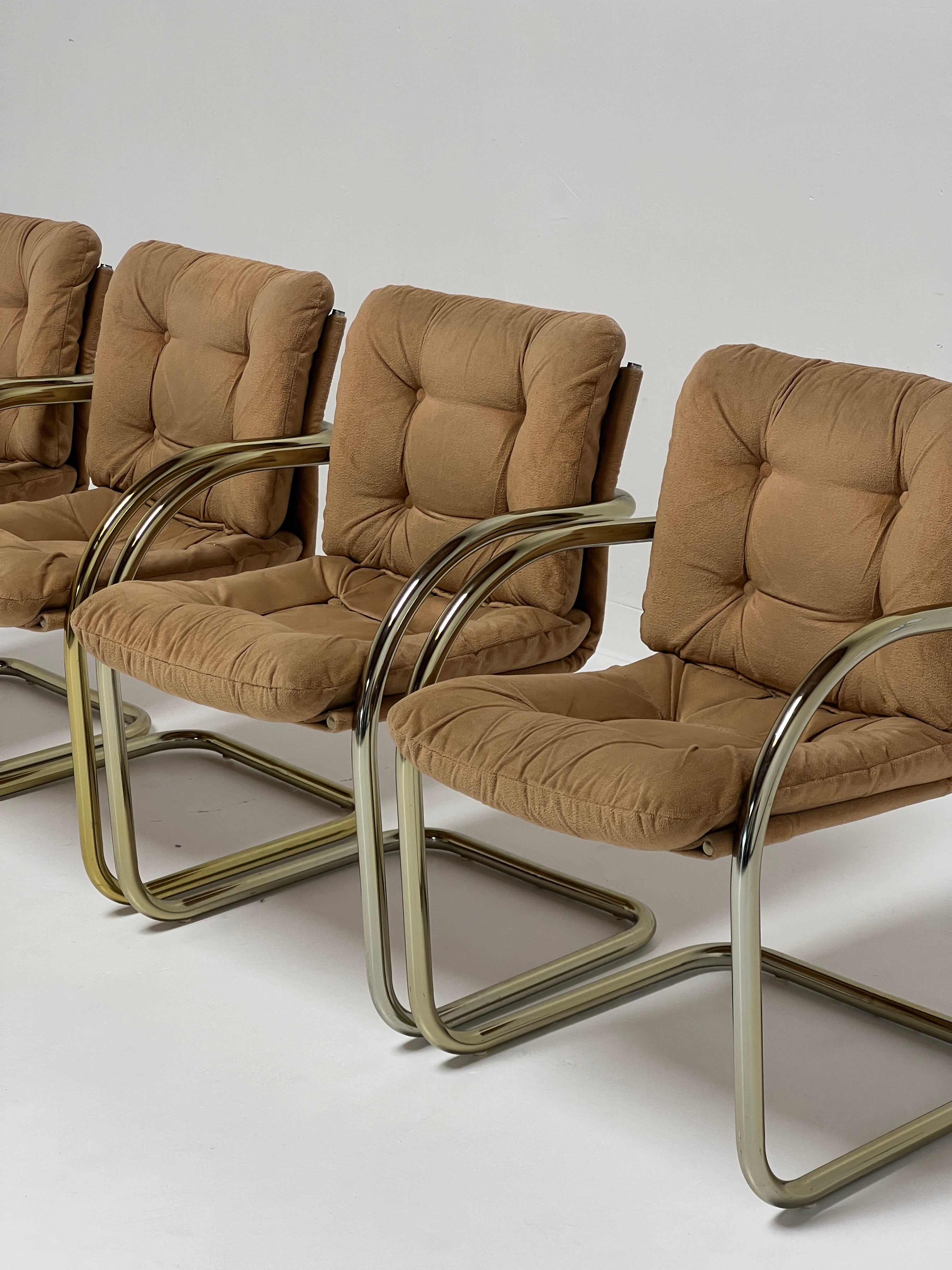 1970s Brass Sling Chairs