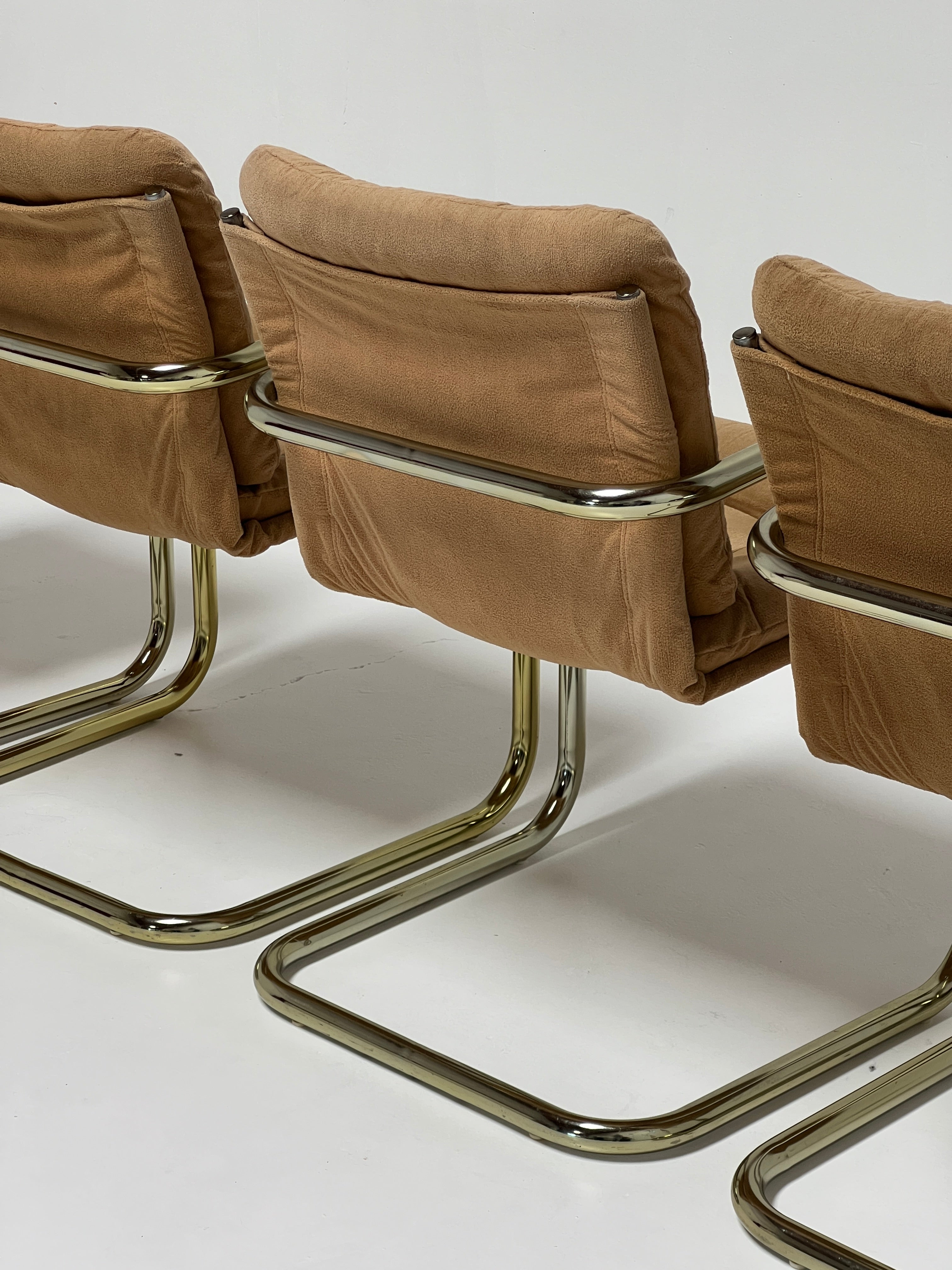 1970s Brass Sling Chairs