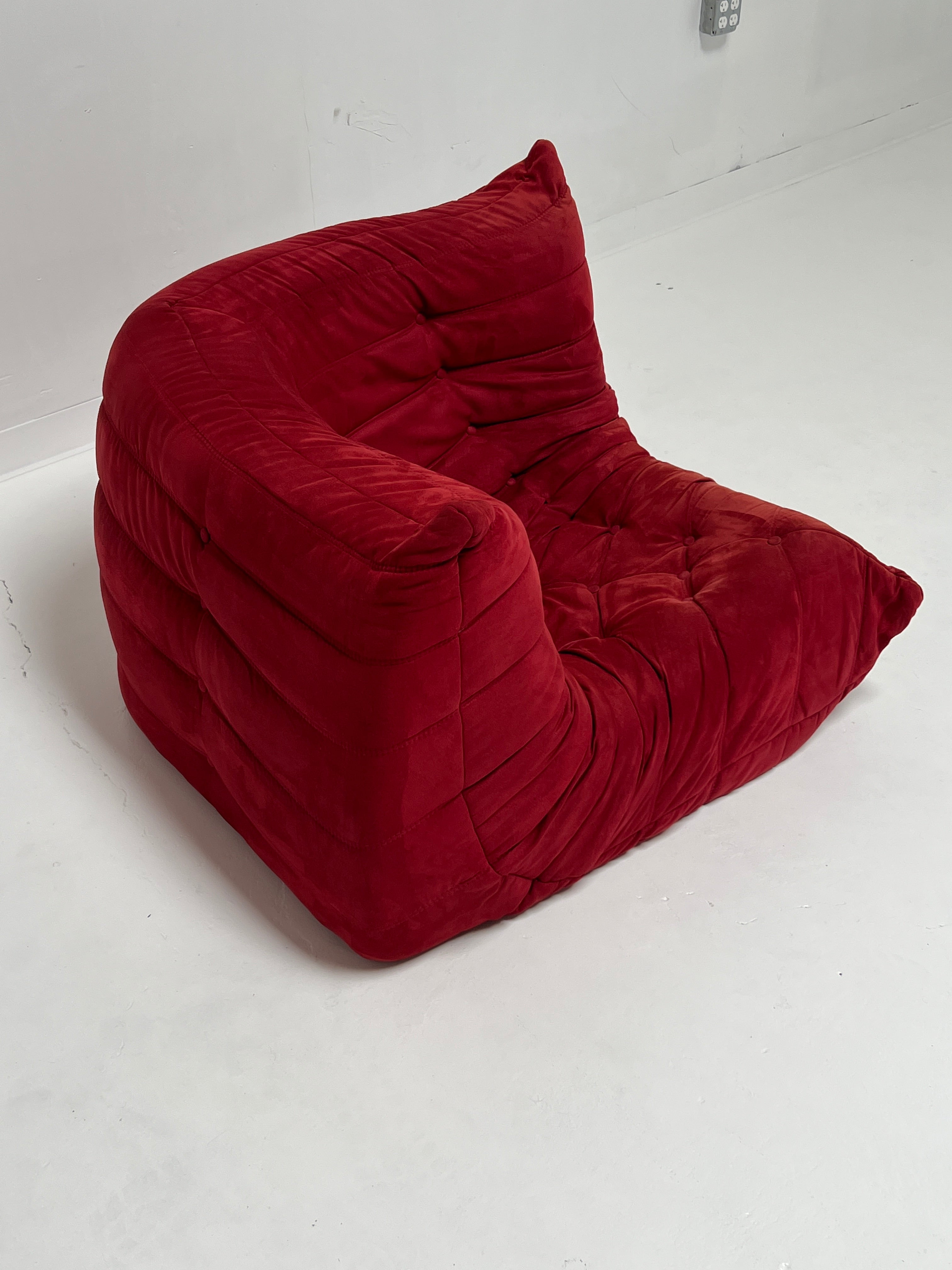 Red Togo Style Corner Seat