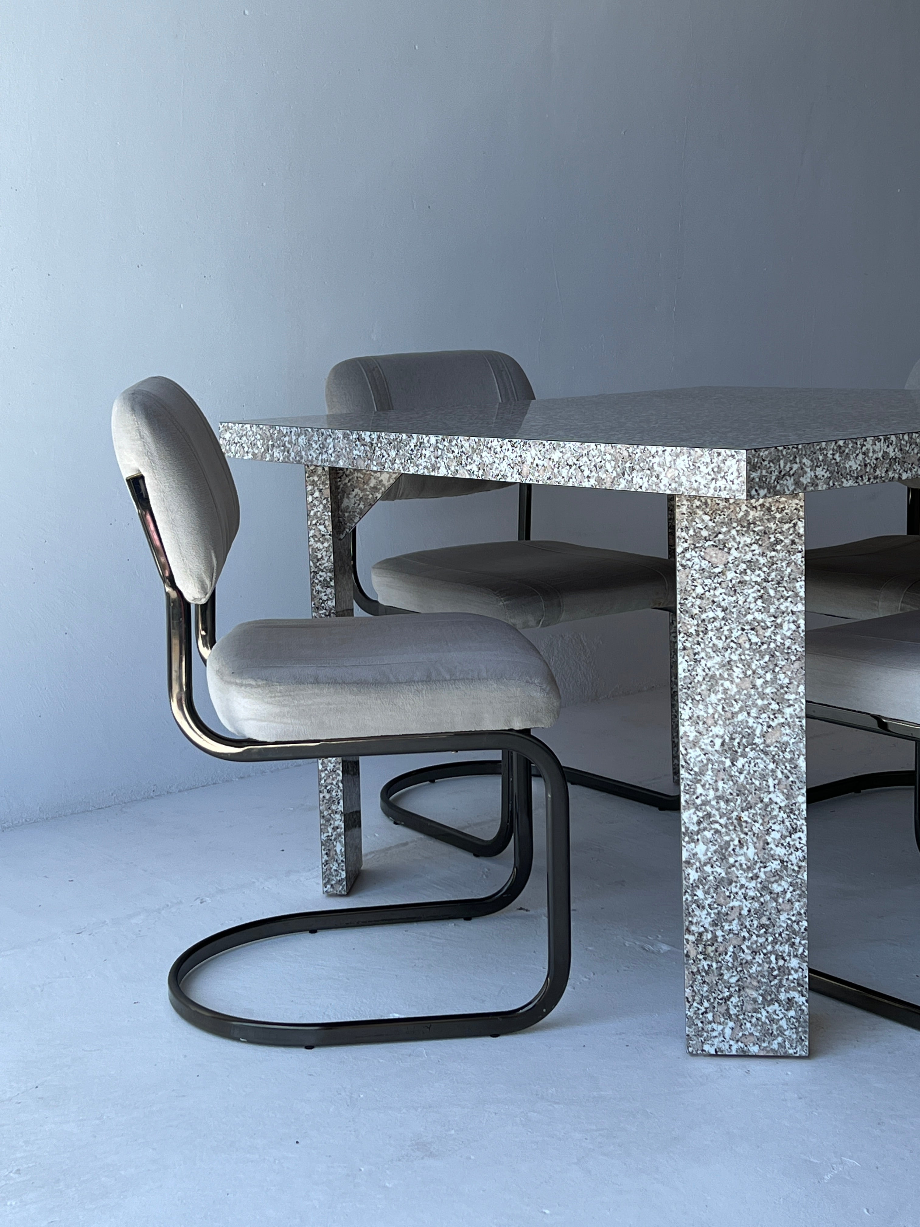 Grey Speckled Laminate Dining Table