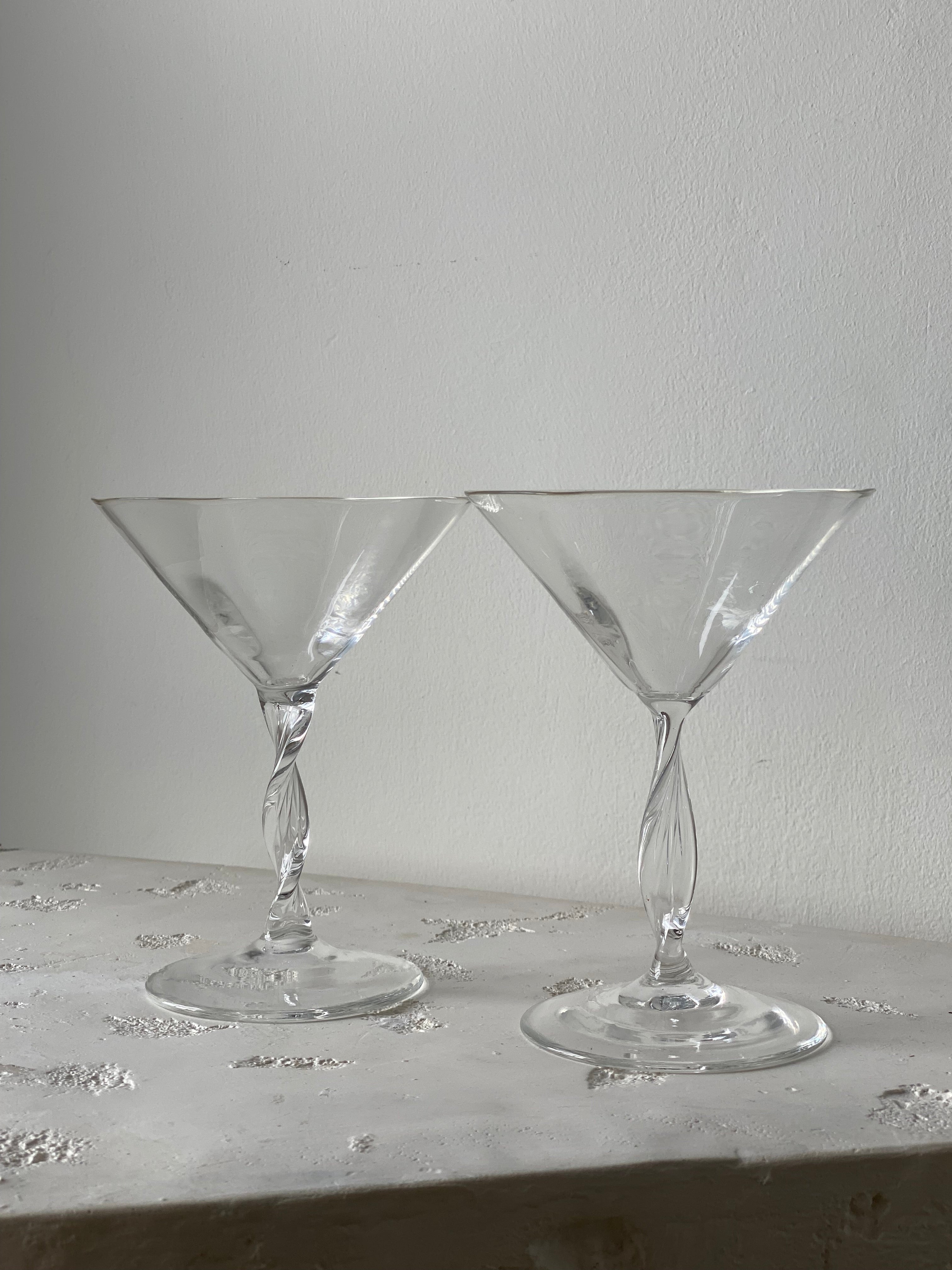 Twisty Martini Glasses