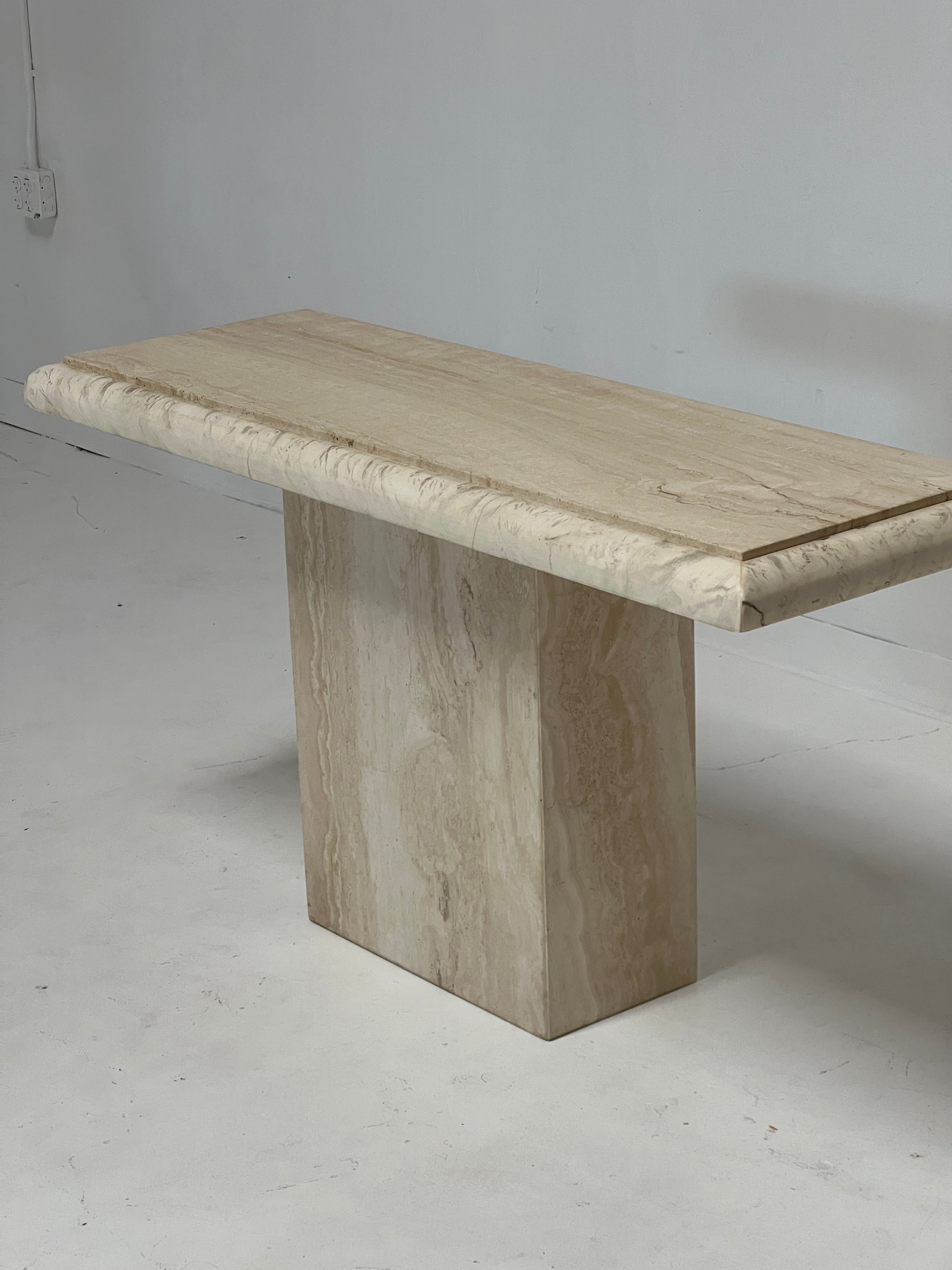 Travertine Console Table