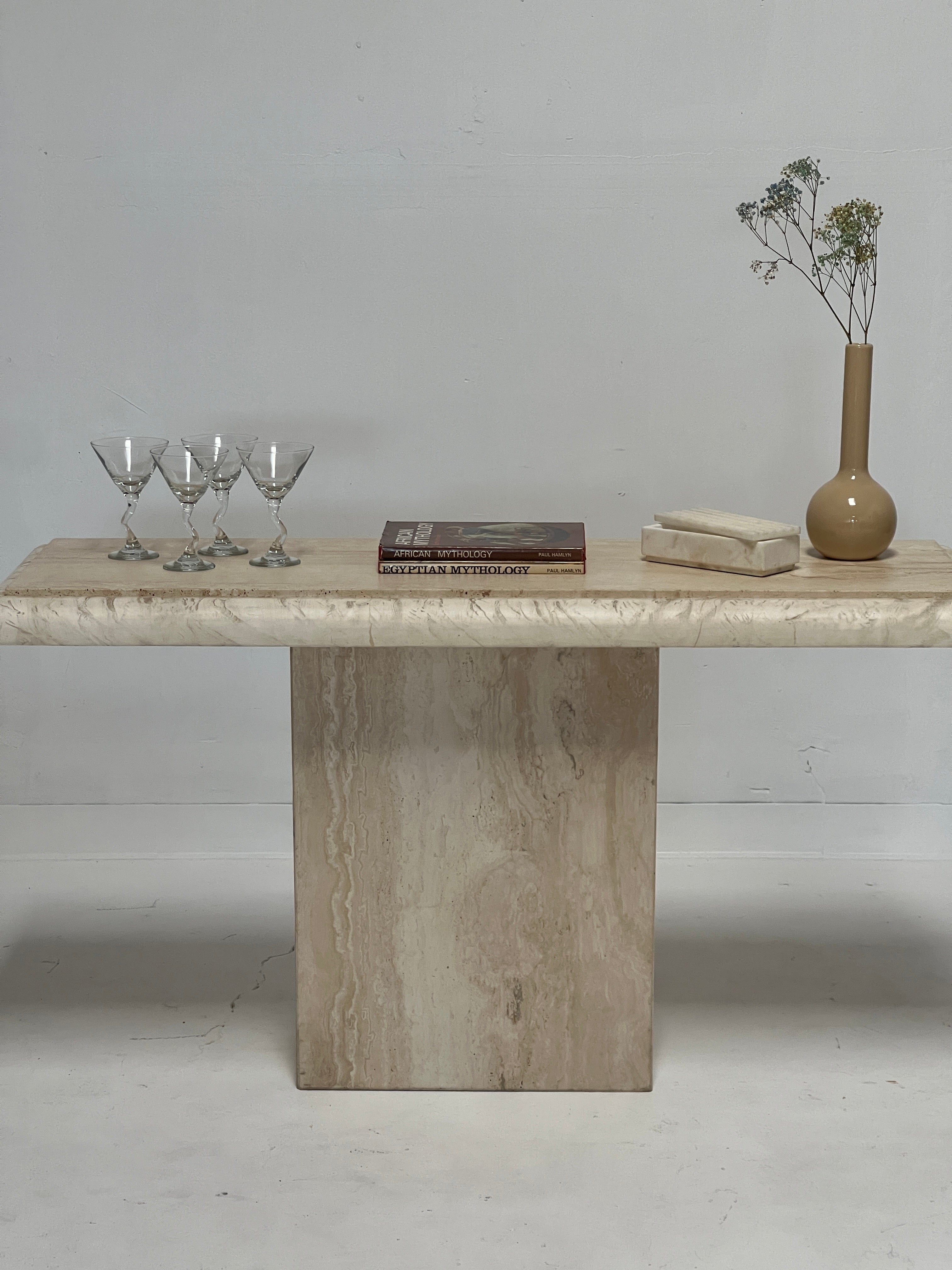 Travertine Console Table