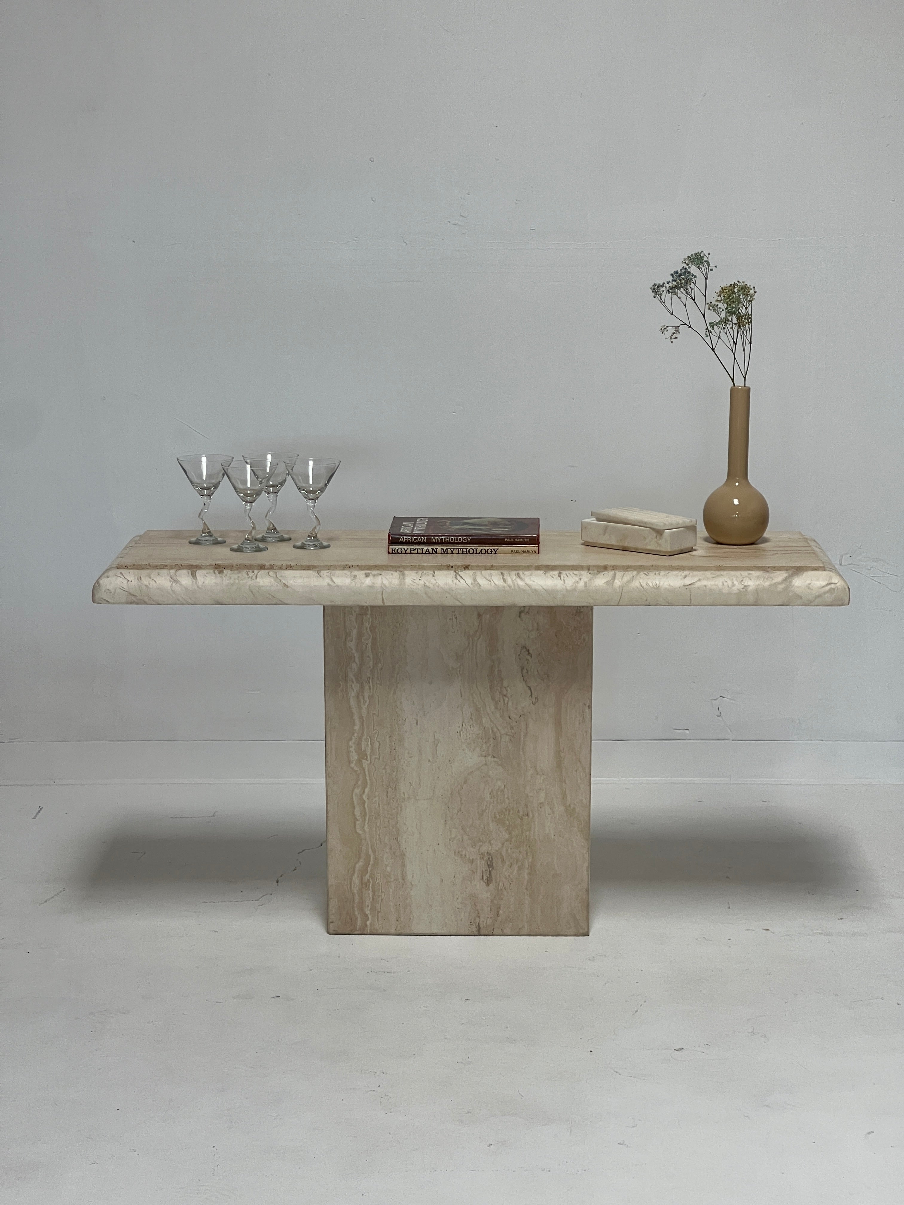 Travertine Console Table