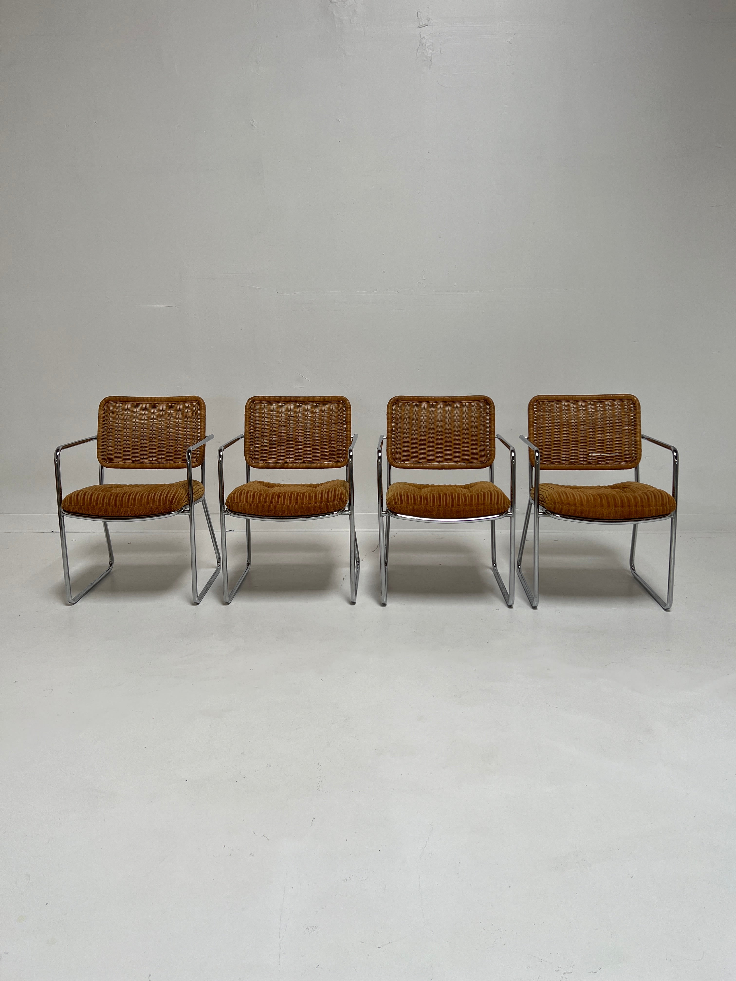 Chrome Upholstered Dining Chairs