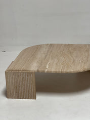 1980s Italian Travertine Coffee Table by Roche Bobois