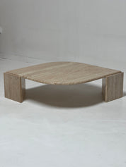 1980s Italian Travertine Coffee Table by Roche Bobois