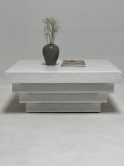 Post Modern White Plastered Coffee Table