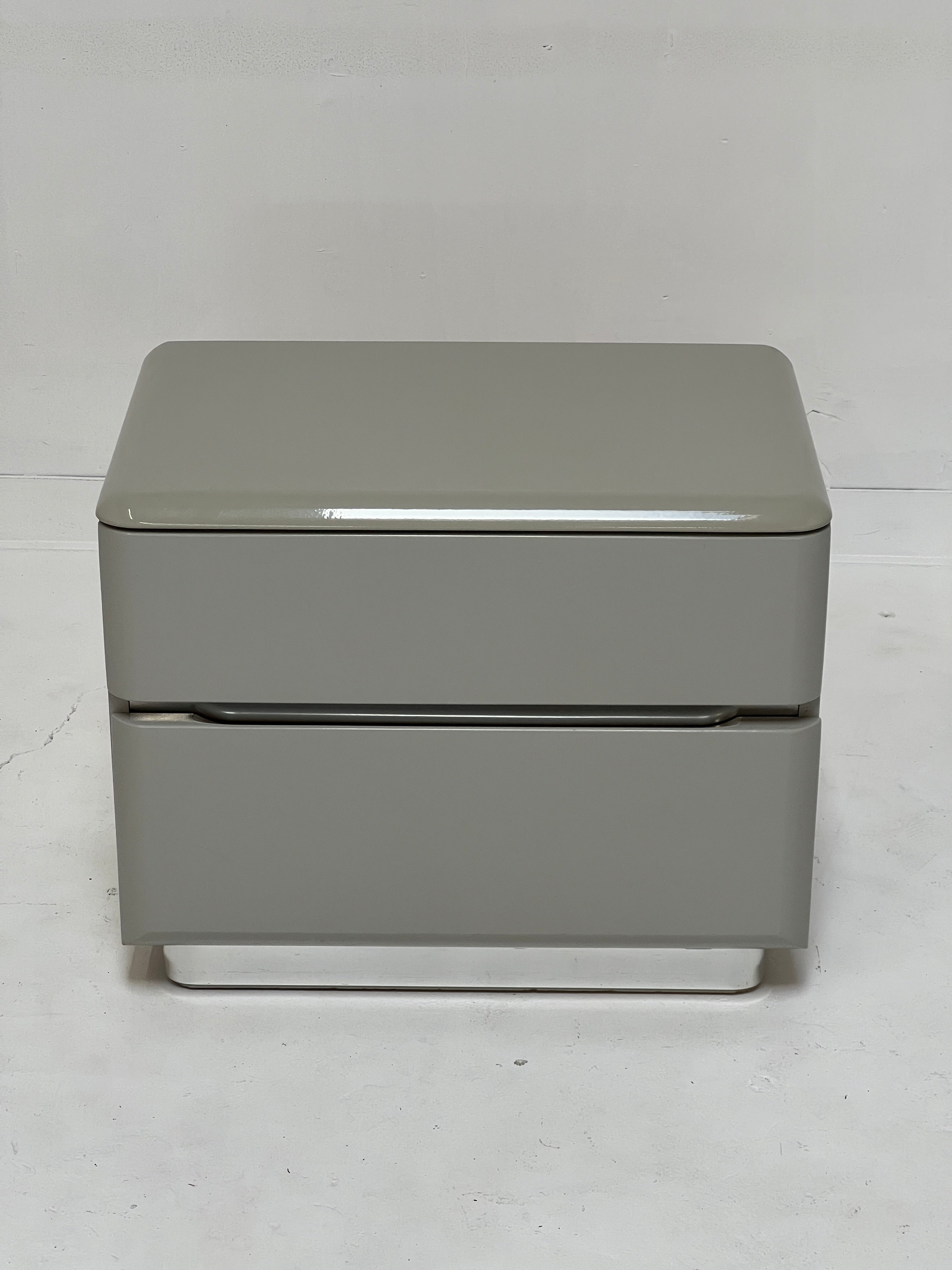 Grey Lacquer Nightstand by Lane