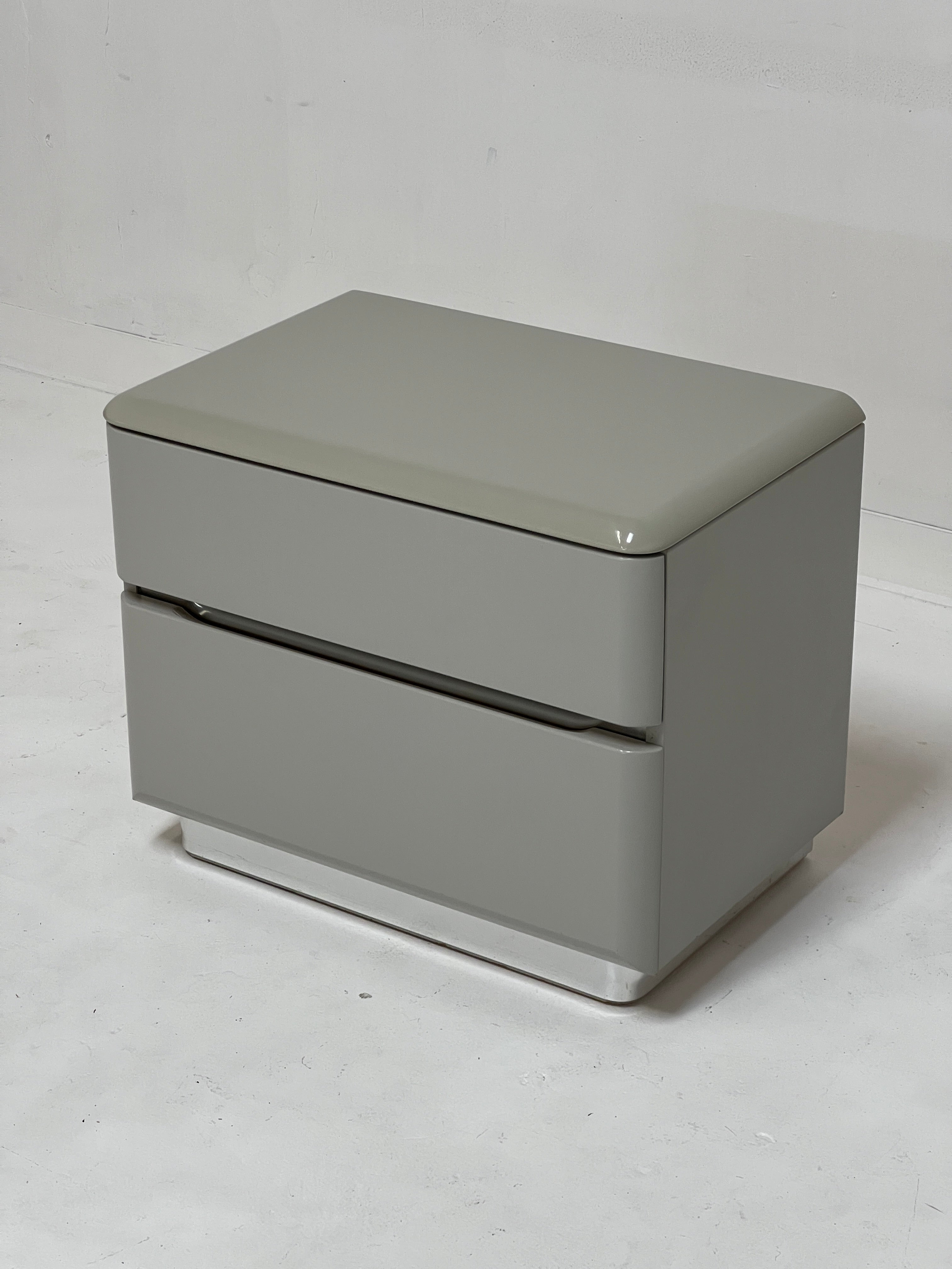 Grey Lacquer Nightstand by Lane