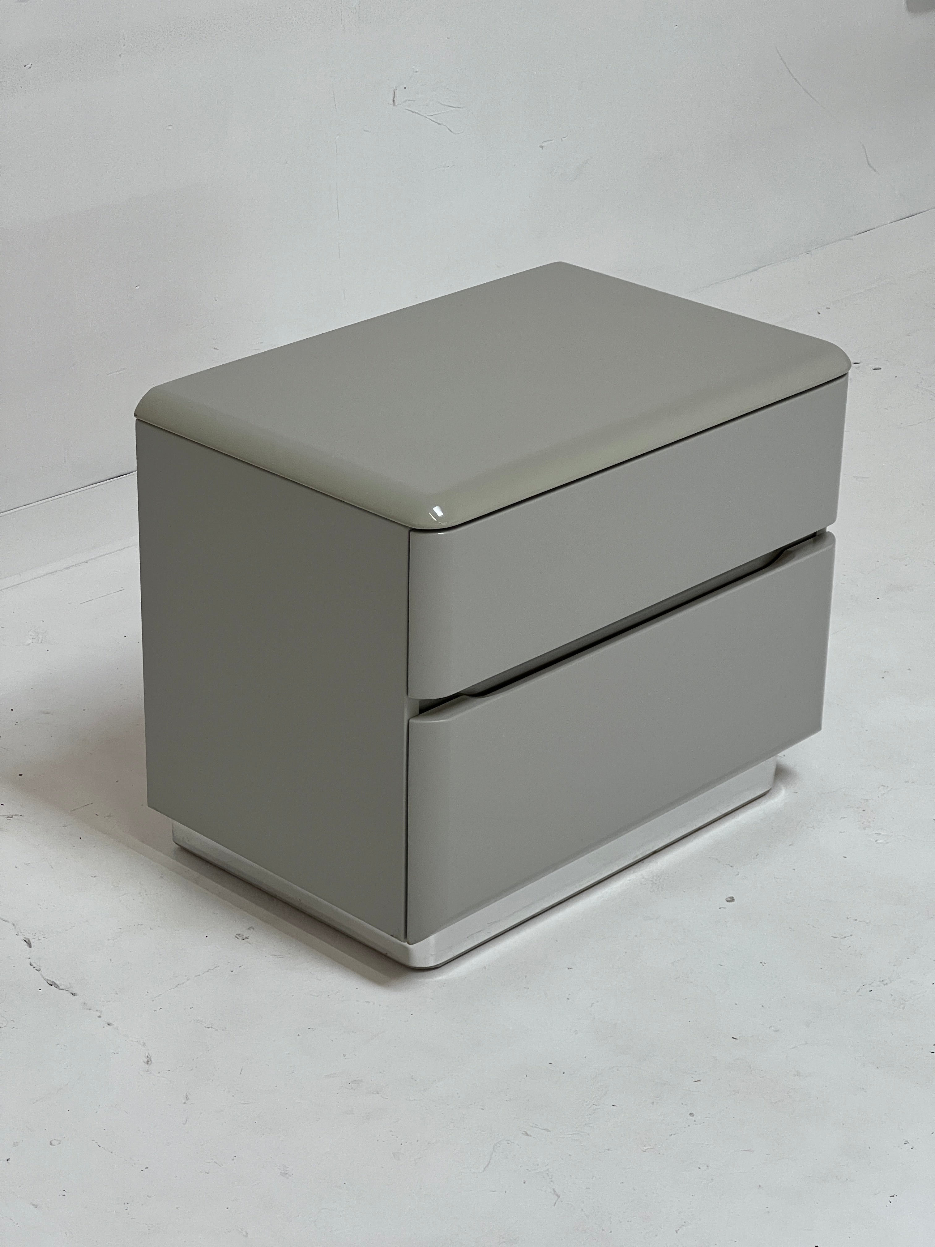 Grey Lacquer Nightstand by Lane