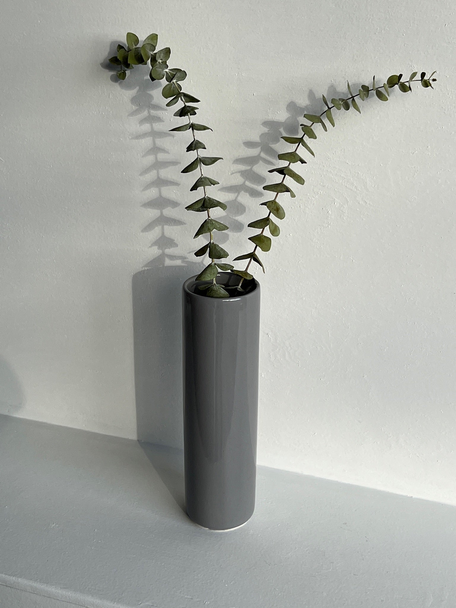 Grey Cylindrical Vase