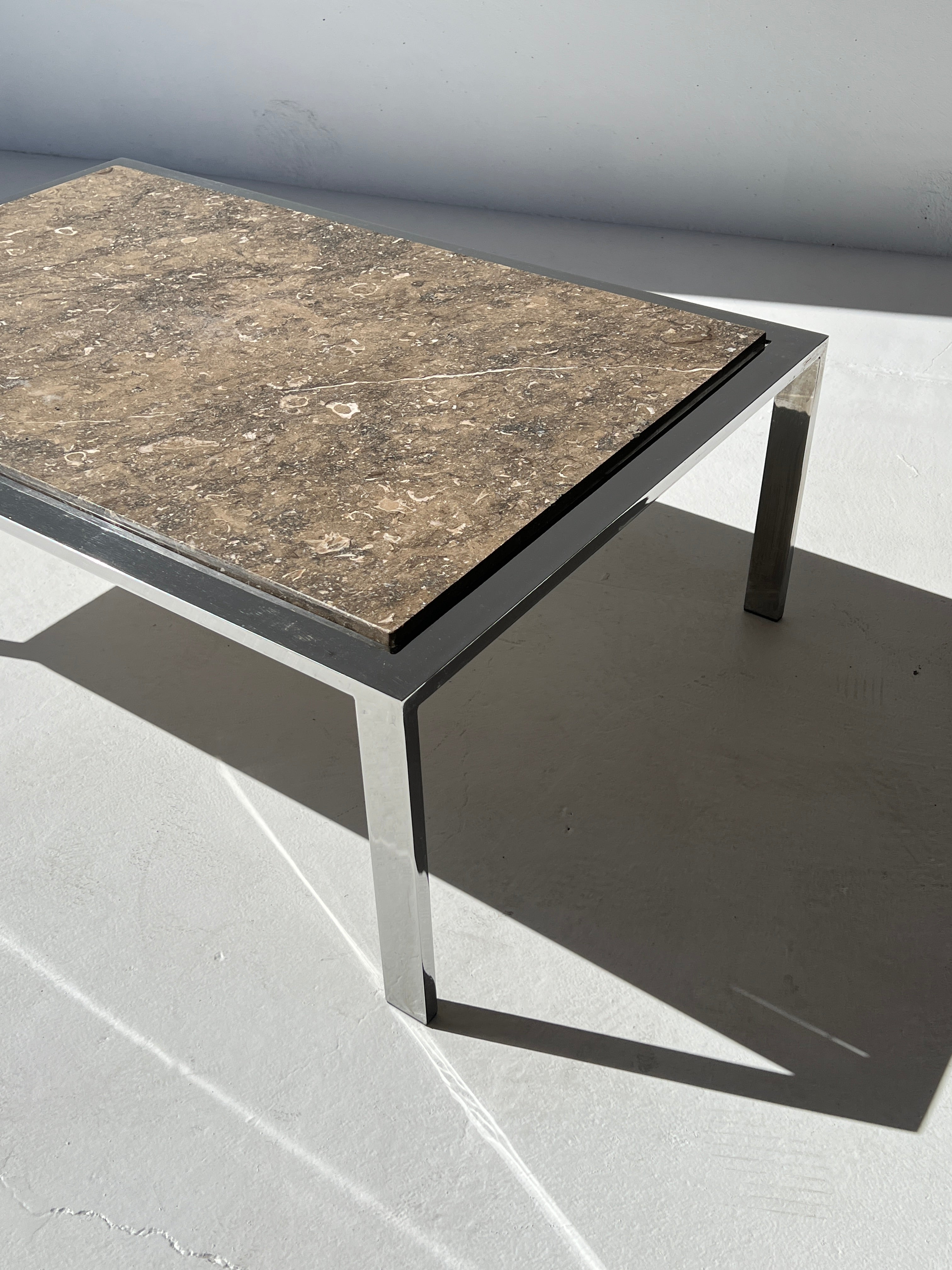 Marble and Chrome Coffee Table