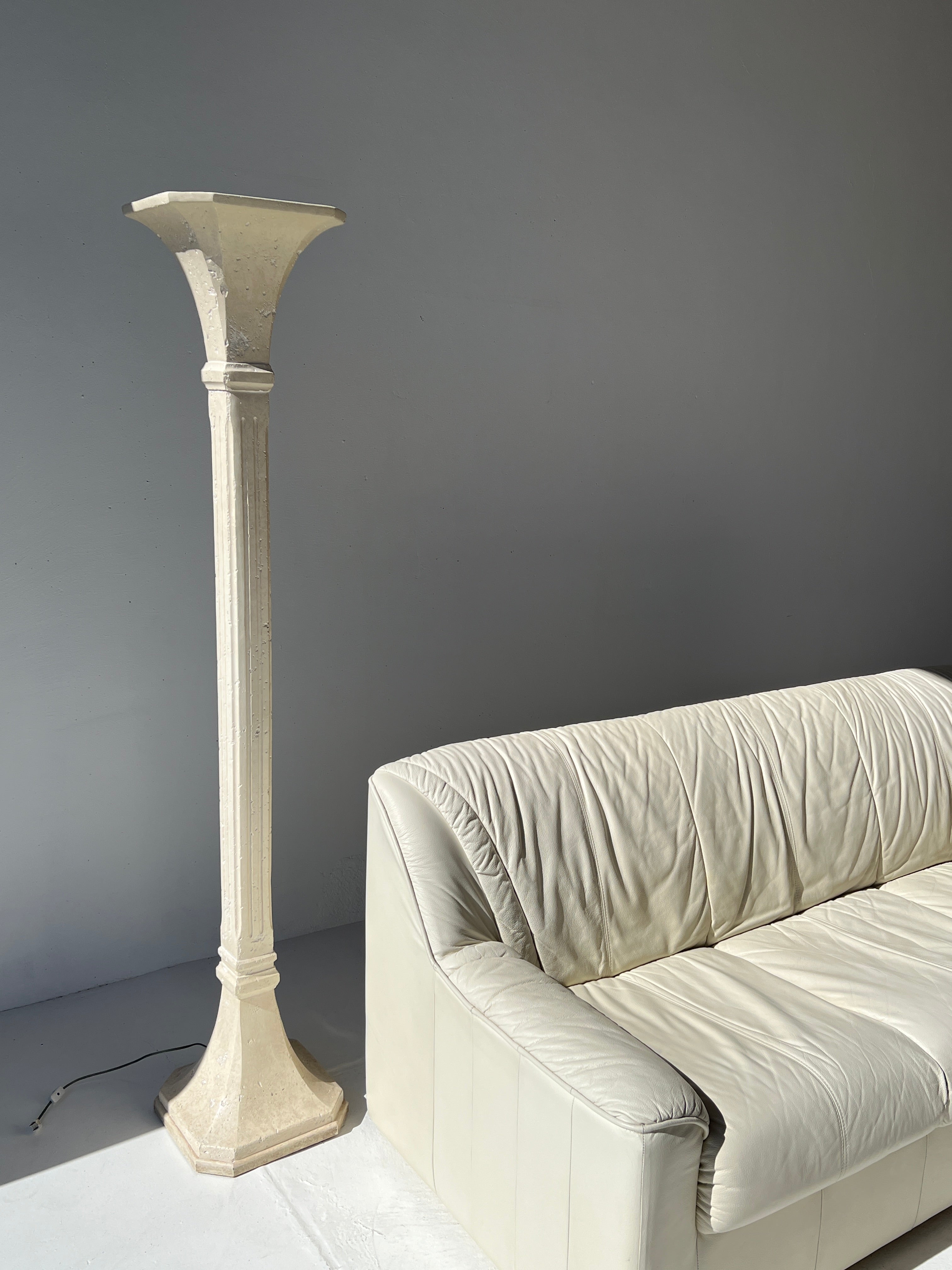 Plaster Torchiere Floor Lamp