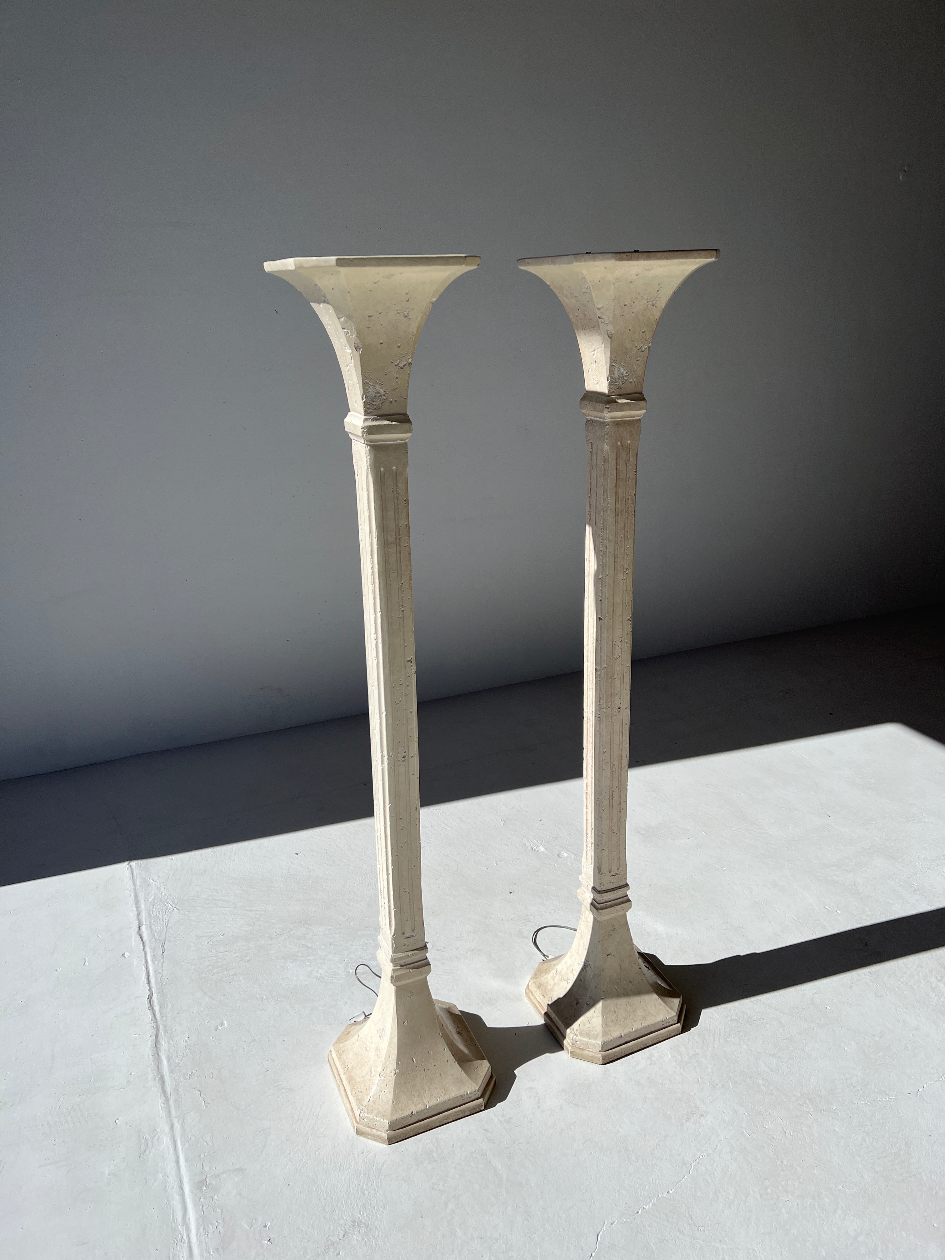 Plaster Torchiere Floor Lamp