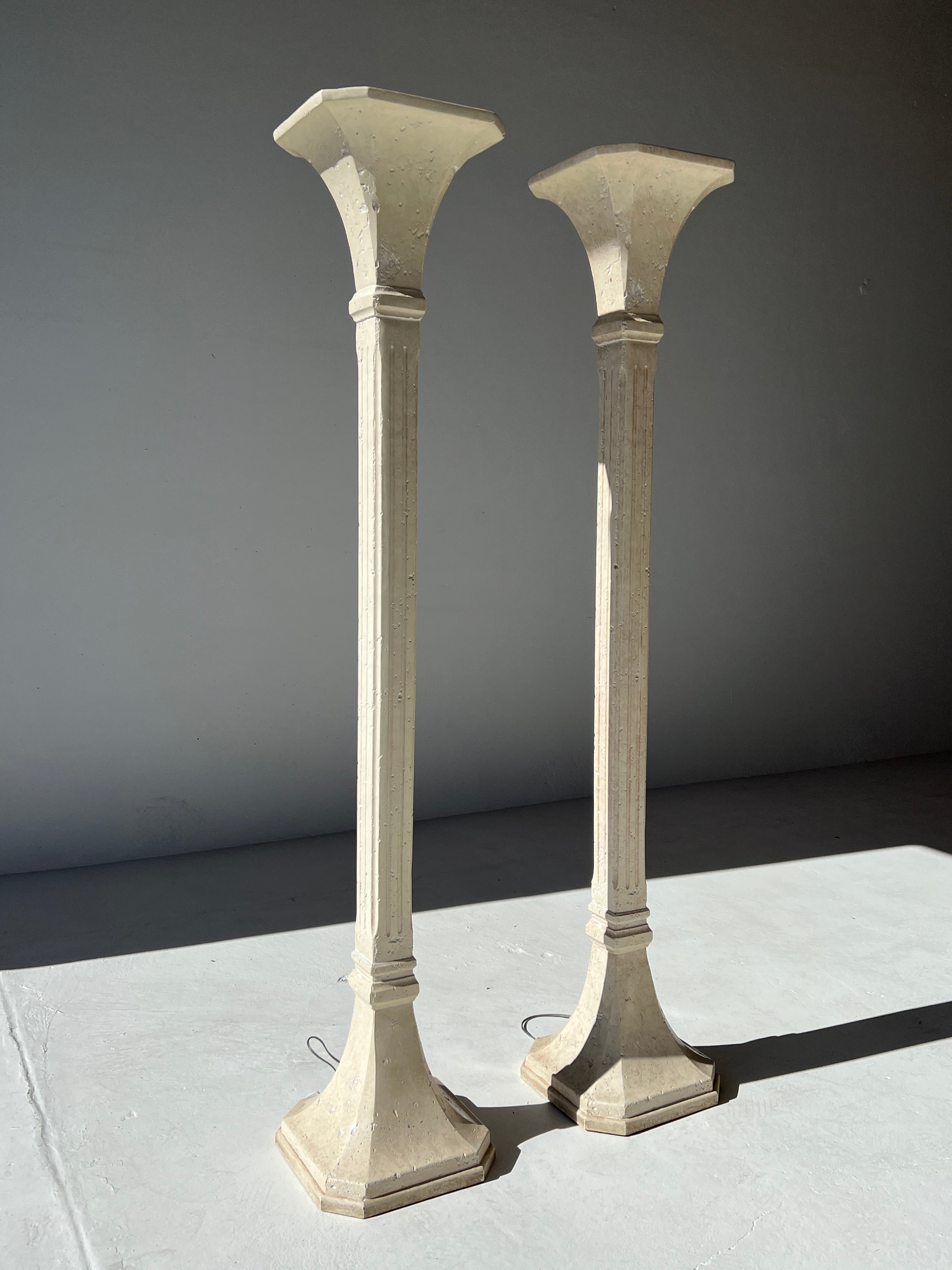 Plaster Torchiere Floor Lamp