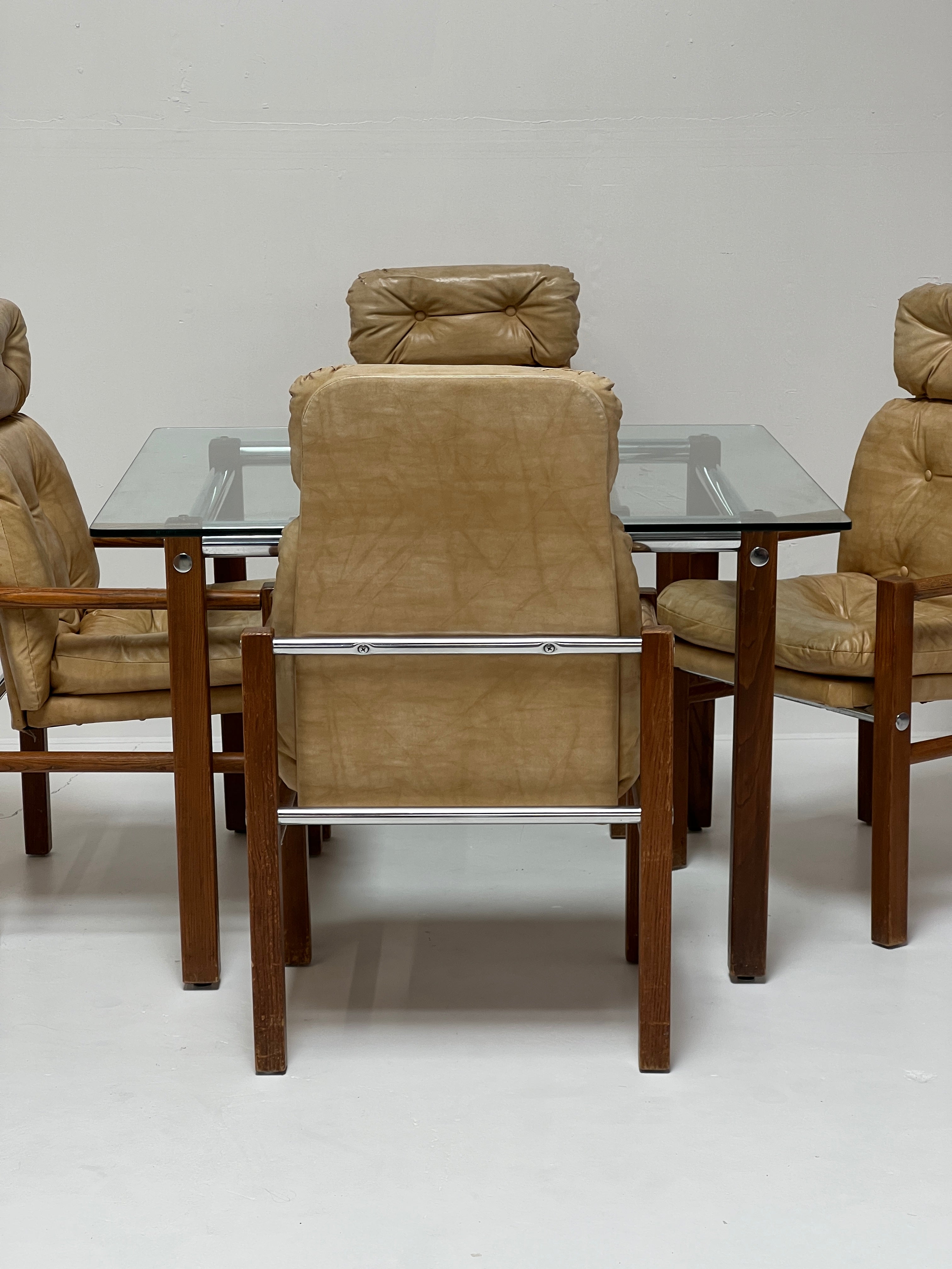 1970s Mid Century Vinyl Dining Chairs