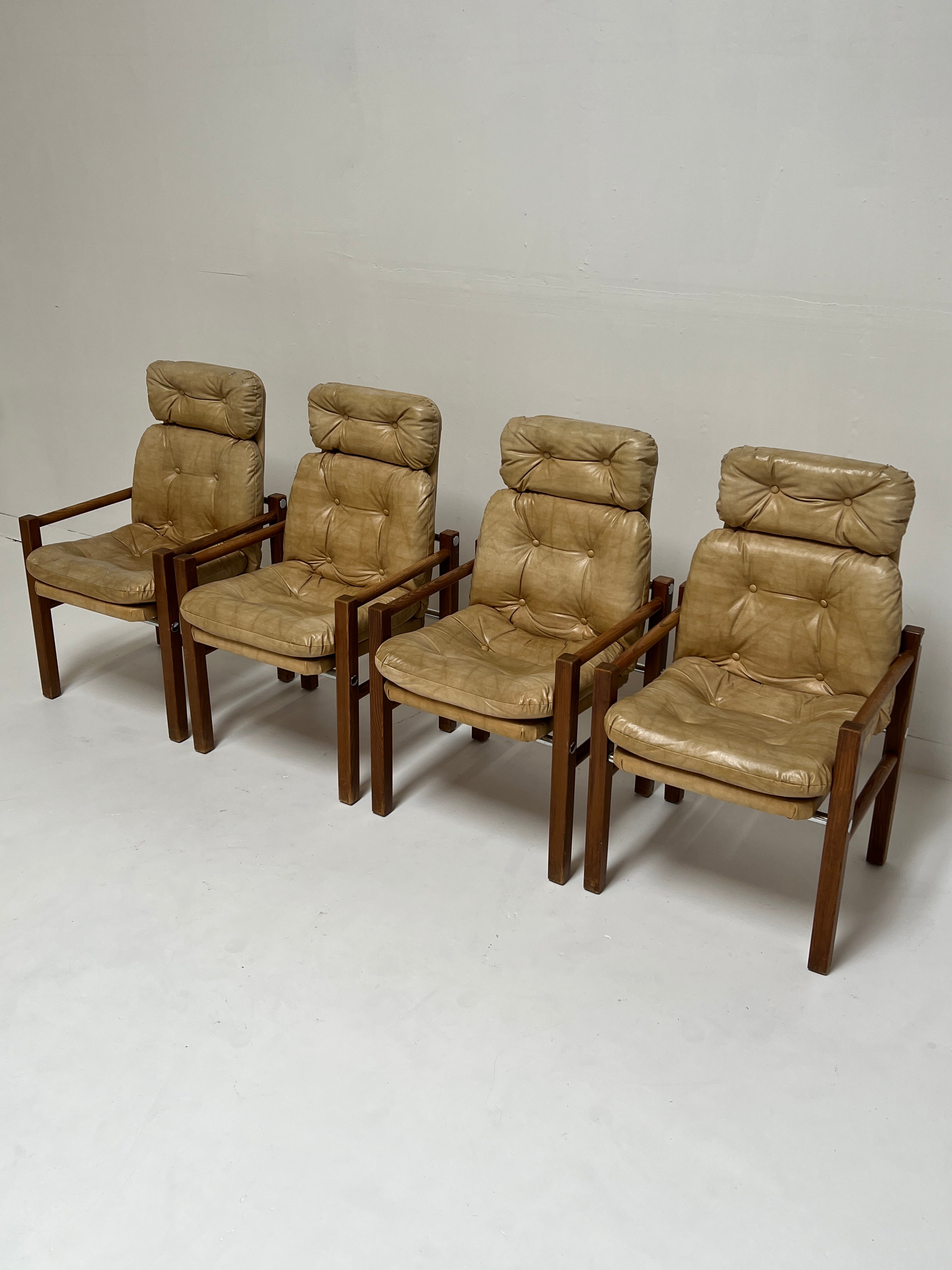 1970s Mid Century Vinyl Dining Chairs