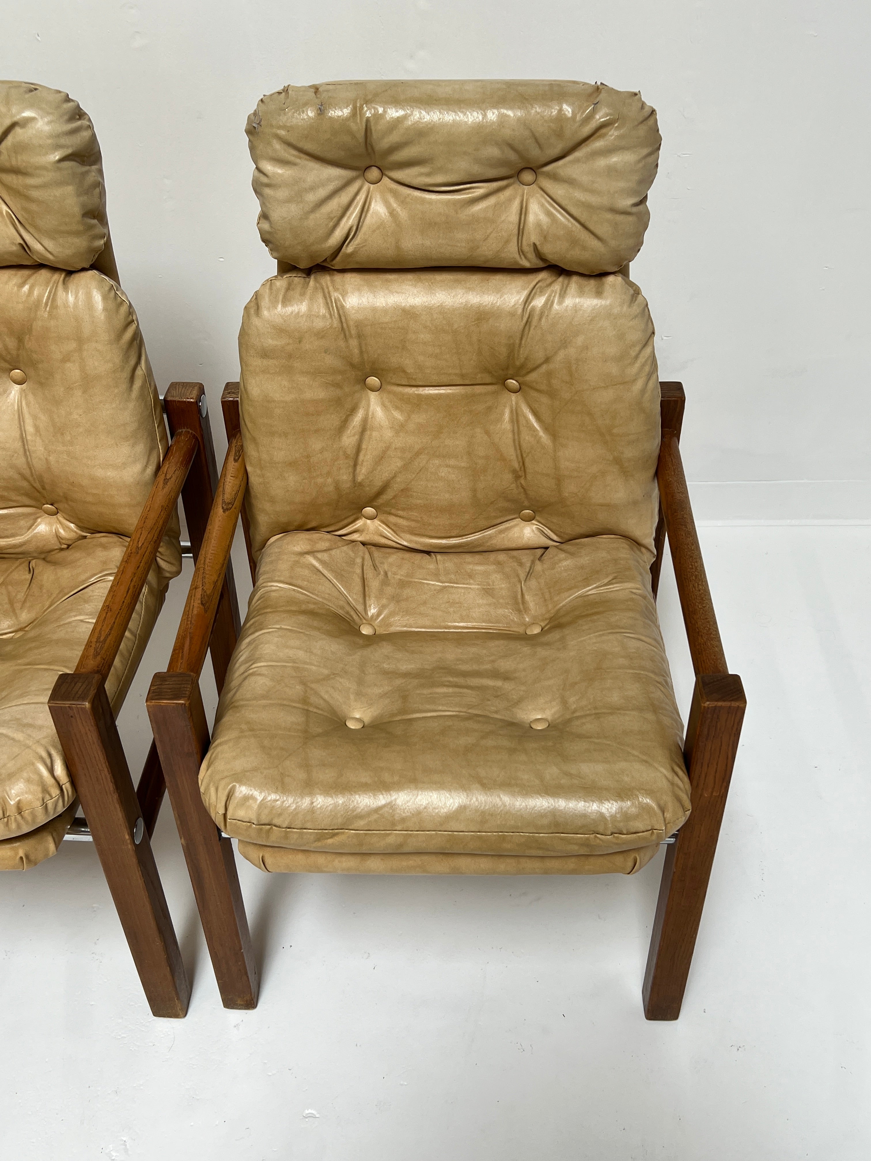 1970s Mid Century Vinyl Dining Chairs